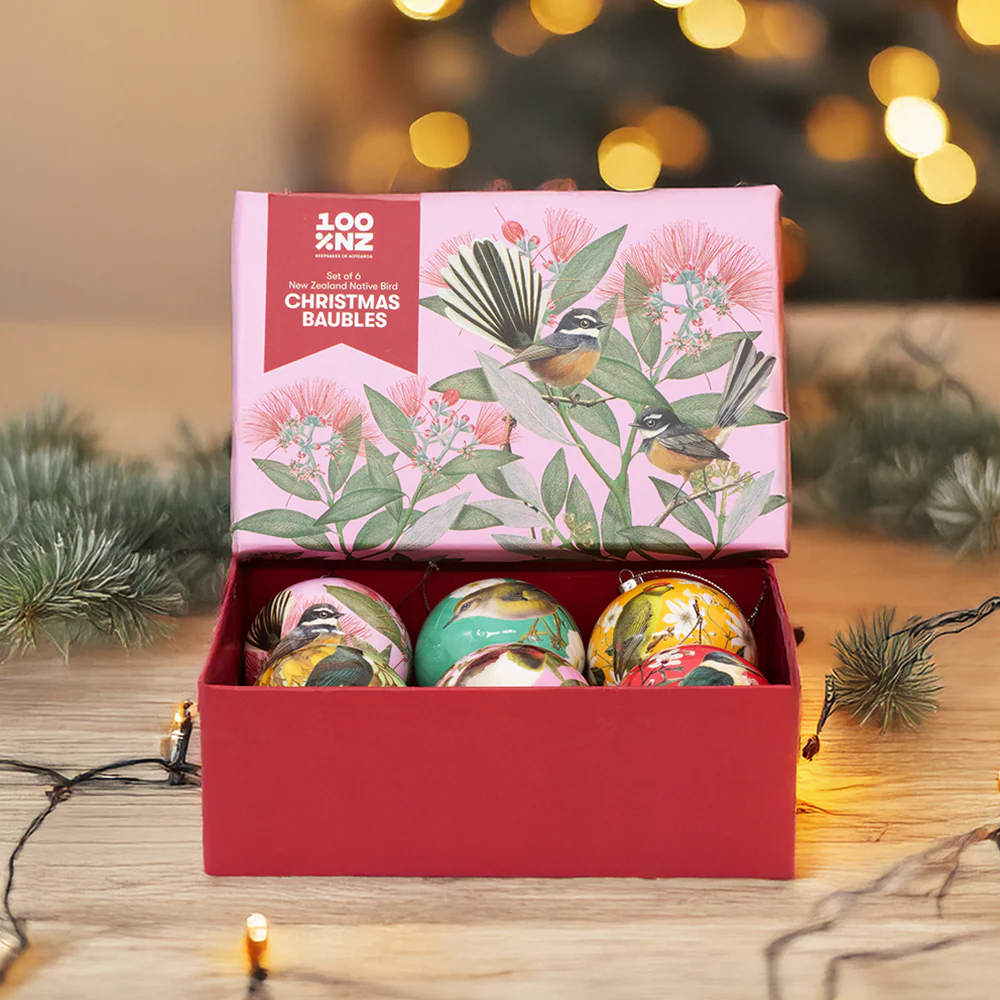 100% NZ Christmas Baubles Native Birds Set of 6 - Image 4