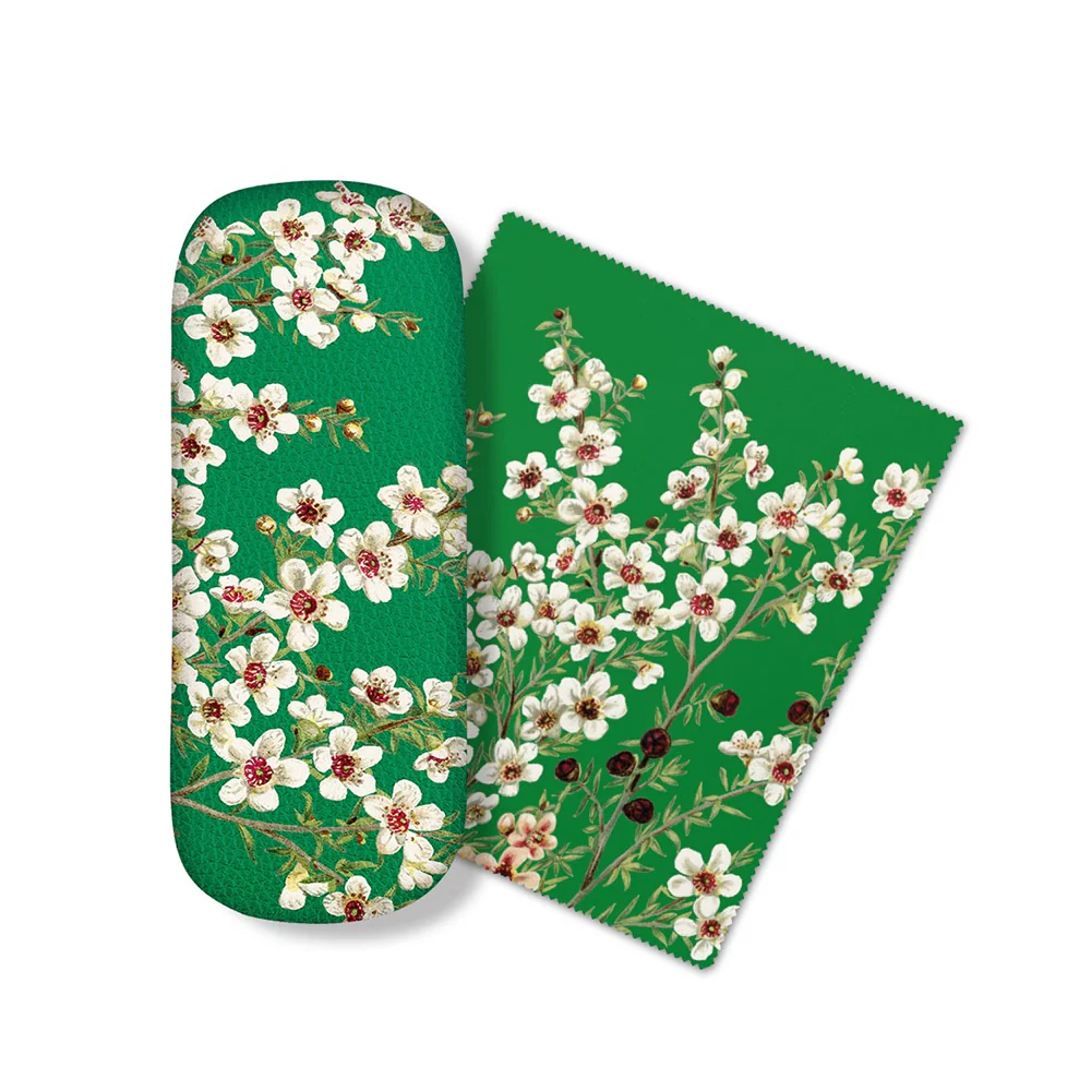 100% NZ Glasses Case Mānuka Bright Green