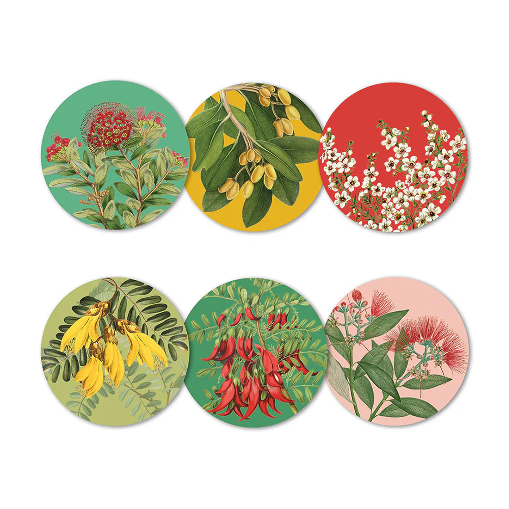 100% NZ Native Botanicals of NZ Set of 6 Coasters - Image 2