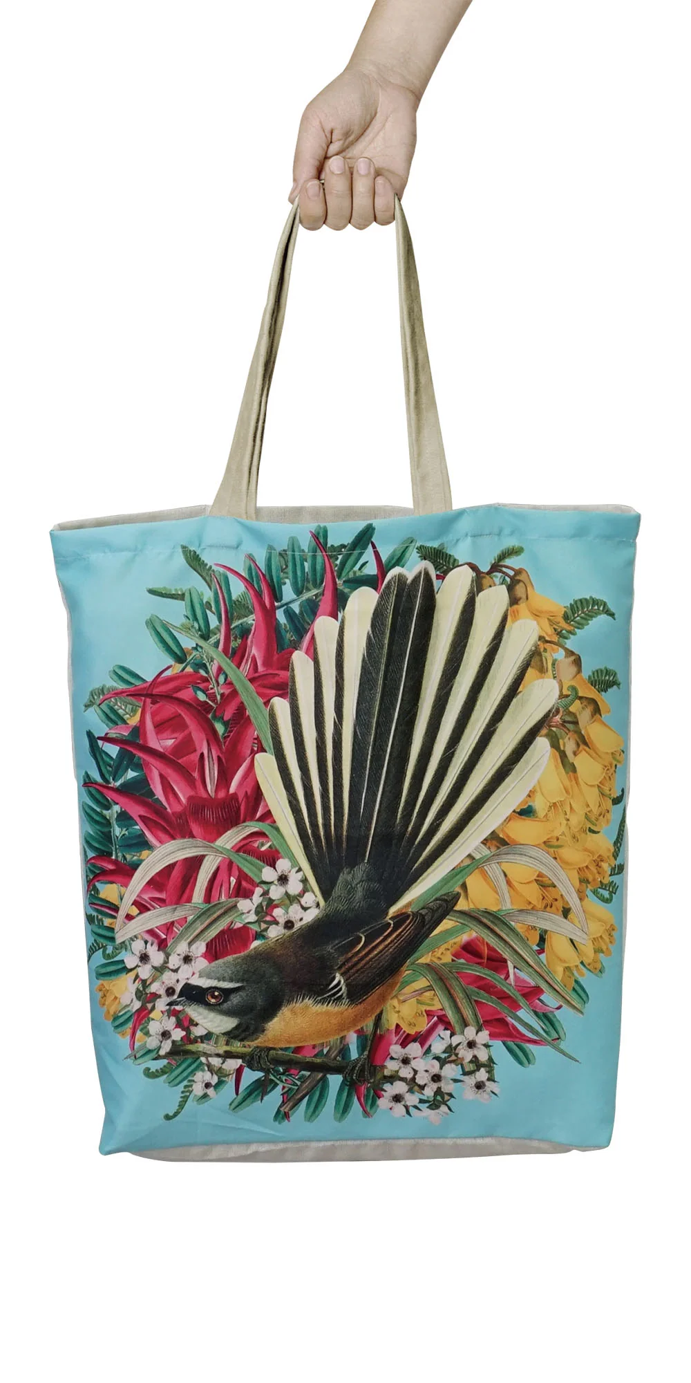 100% NZ Shopping Bag Botanical Fantail - Image 2