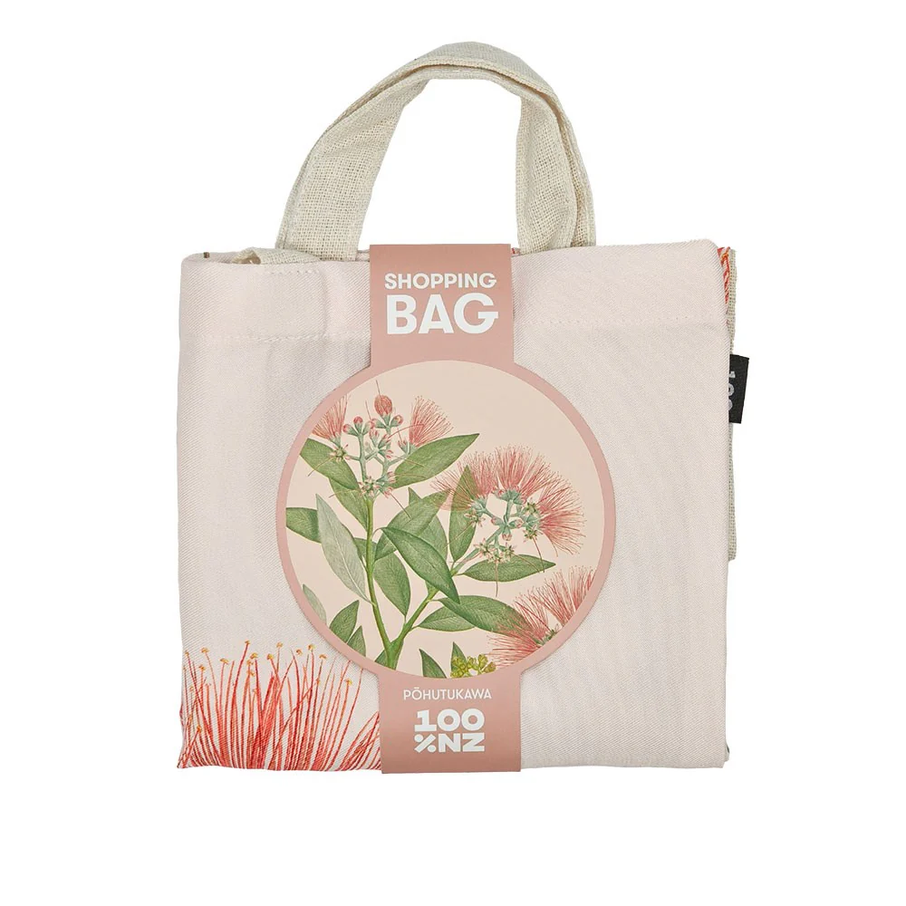100% NZ Shopping Bag Vintage Botanical Pōhutukawa