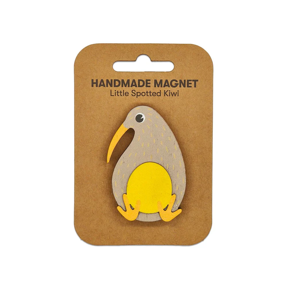 100% NZ Wooden Magnet Okarito Kiwi
