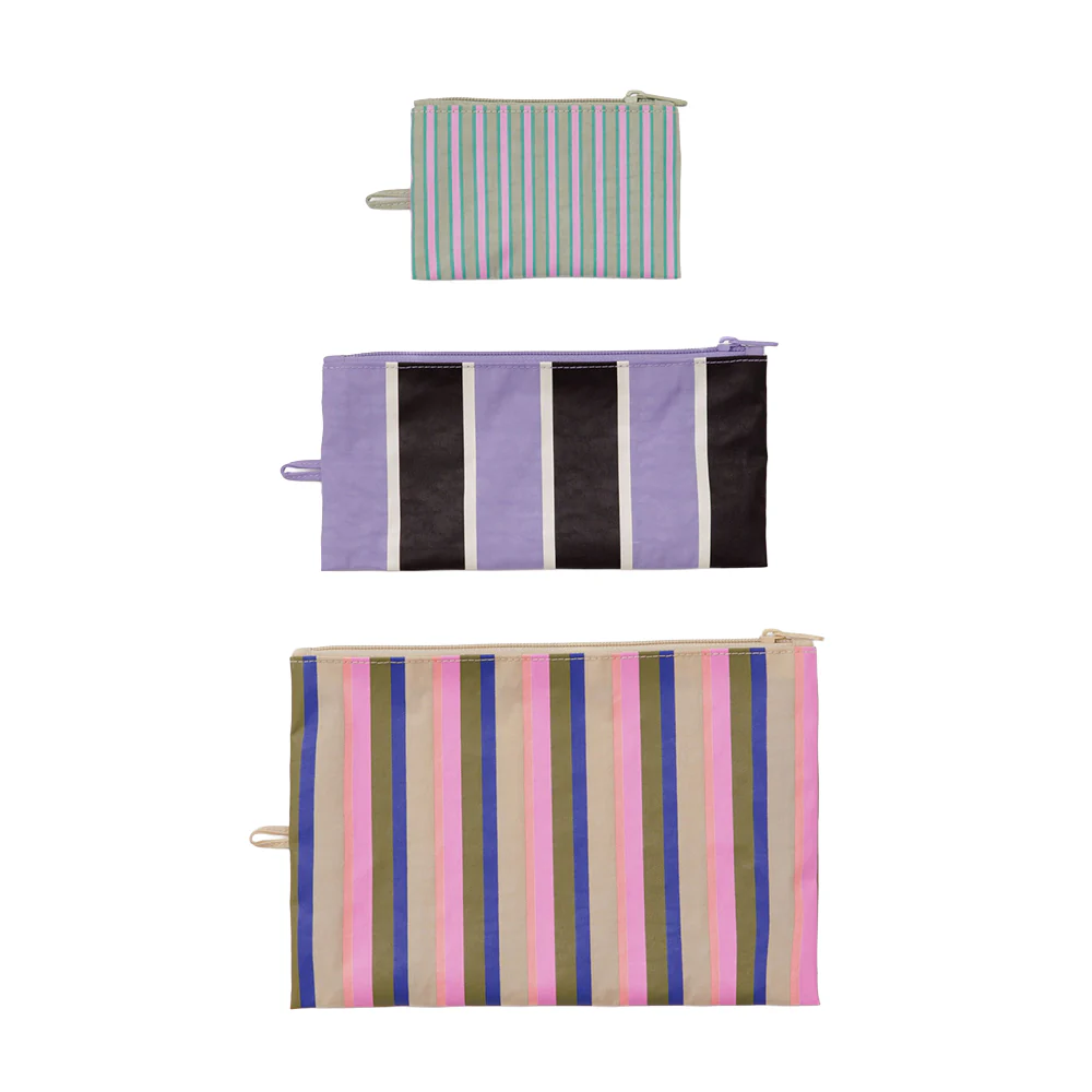 Baggu Flat Pouch Candy Shop Stripes