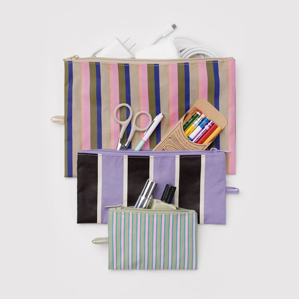 Baggu Flat Pouch Candy Shop Stripes - Image 2
