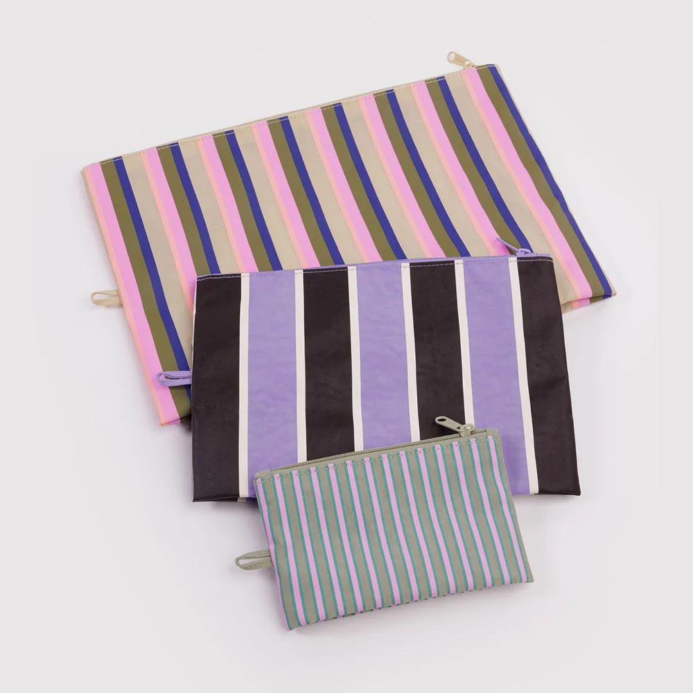 Baggu Flat Pouch Candy Shop Stripes - Image 3
