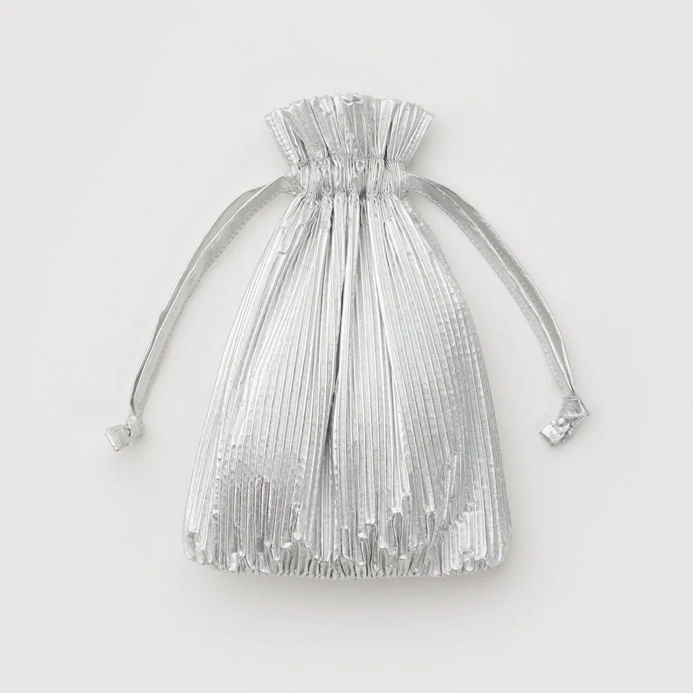 Baggu Pleated Baby Reusable Bag Chrome Metallic - Image 3
