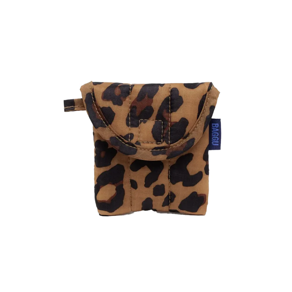 Baggu Puffy Earbuds Case Leopard