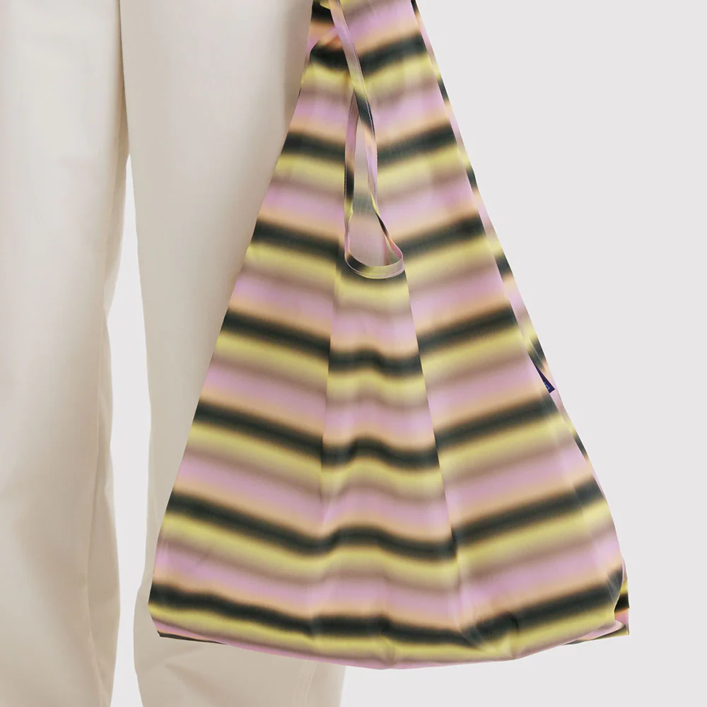 Baggu Standard Reusable Bag Gradient Stripe Pink Yellow - Image 2