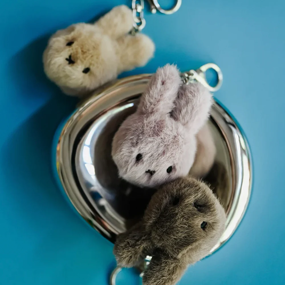Bon Ton Toys x Miffy Keychain Fuzzy Plush Face Taupe - Image 2