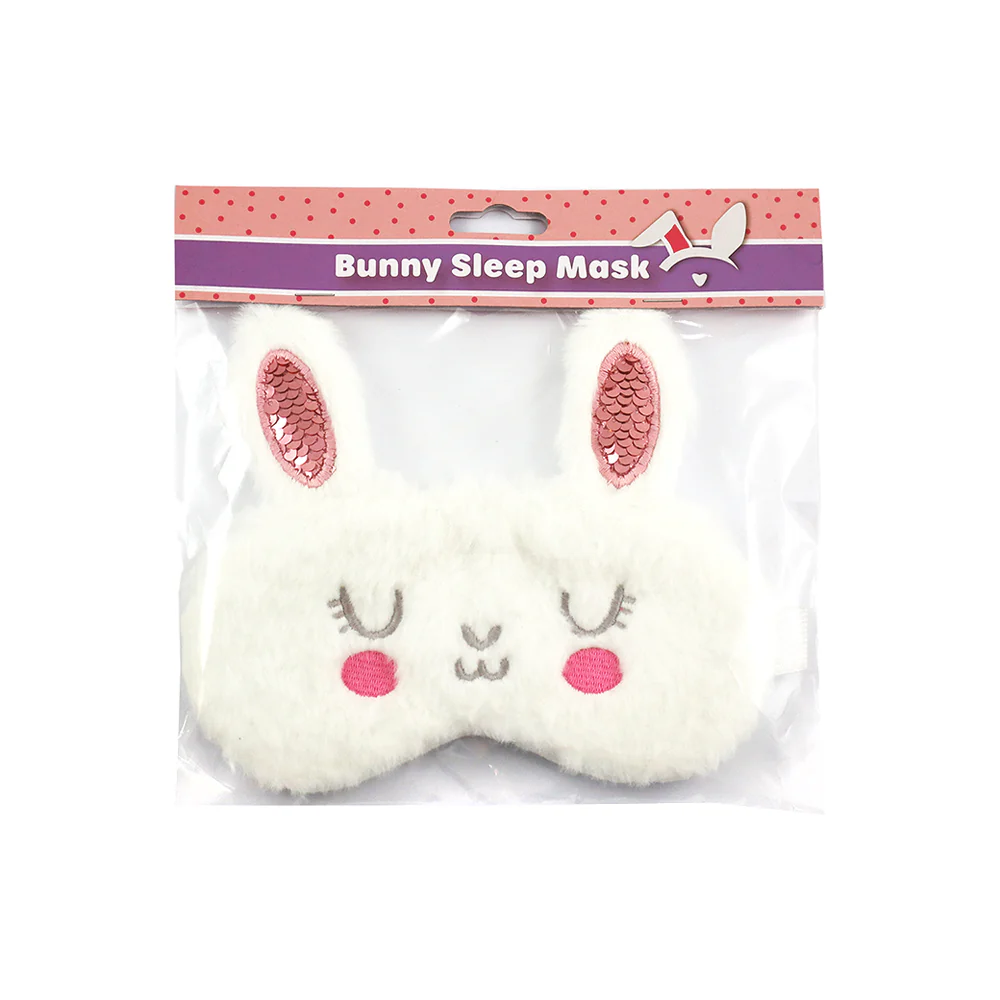 Bunny White Plush Eye Mask