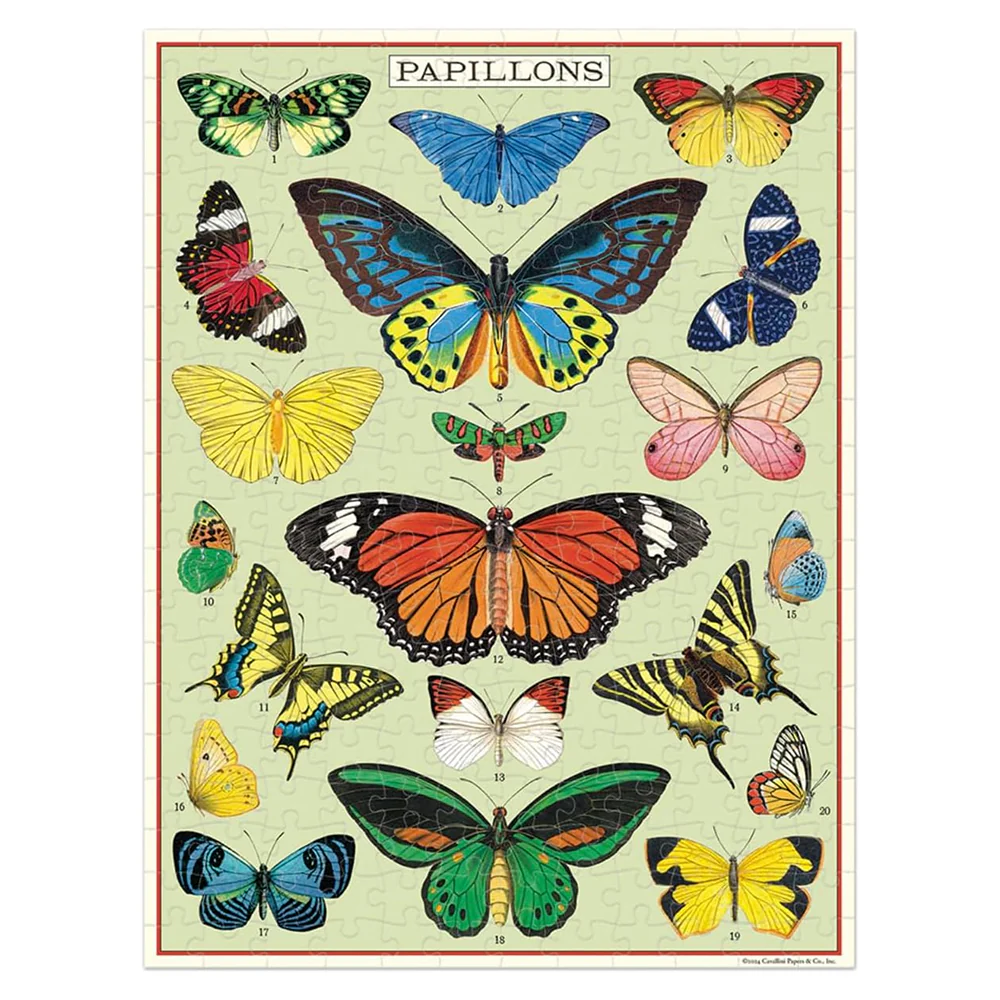 Cavallini 240 Piece Puzzle Butterflies - Image 2