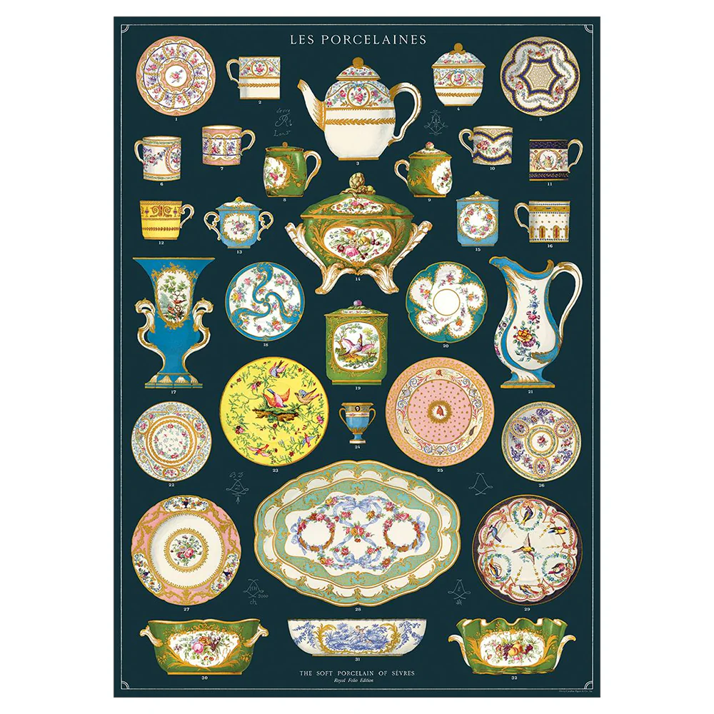 Cavallini Vintage Poster Les Porcelaines