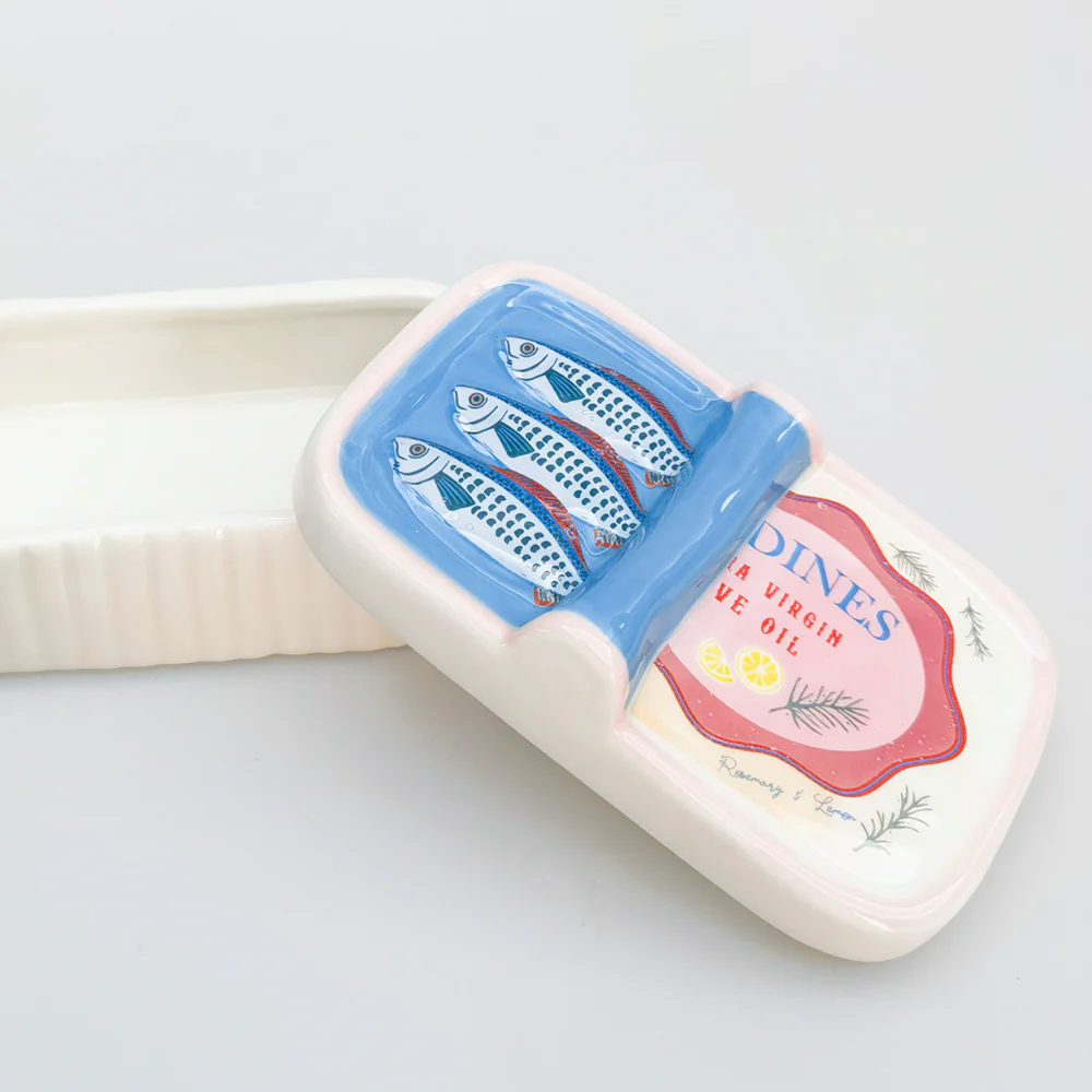 Ceramic Sardine Trinket Box Blue - Image 2