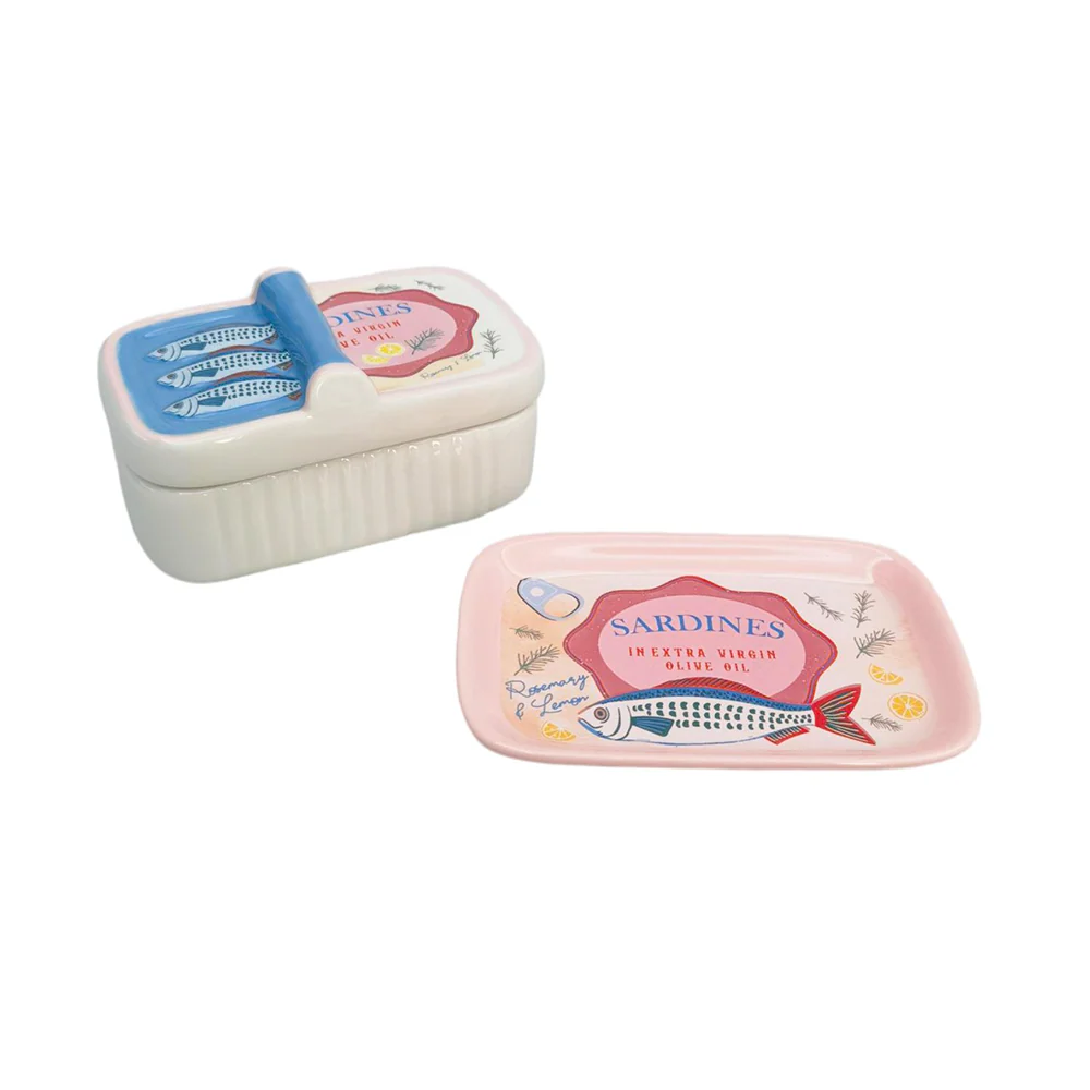 Ceramic Sardine Trinket Box Blue - Image 4