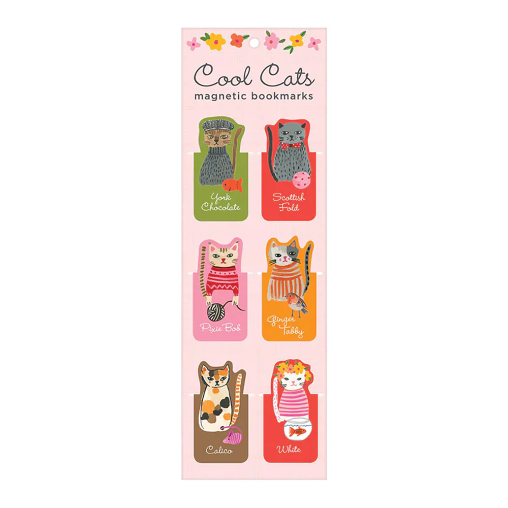 Cool Cats Magnetic Bookmarks Set of 6