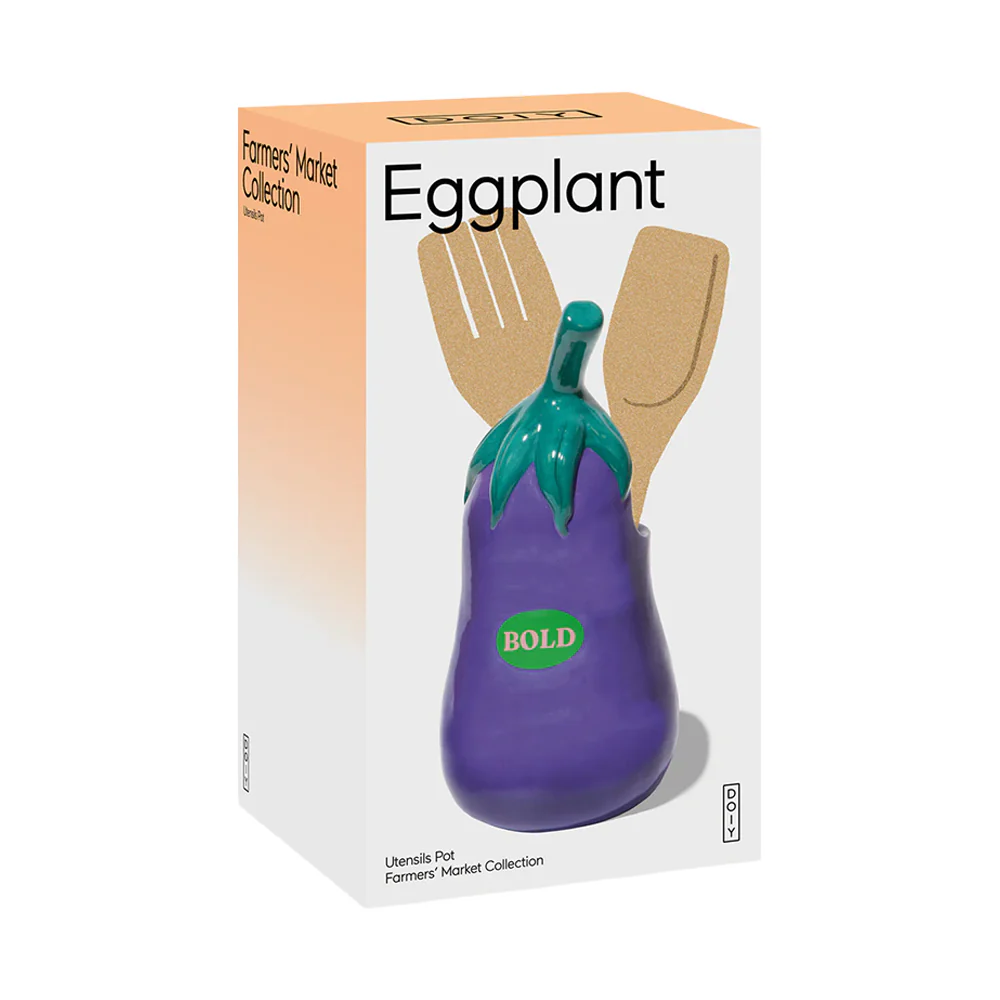 Doiy Farmers Market Ceramic Utensil Pot Eggplant