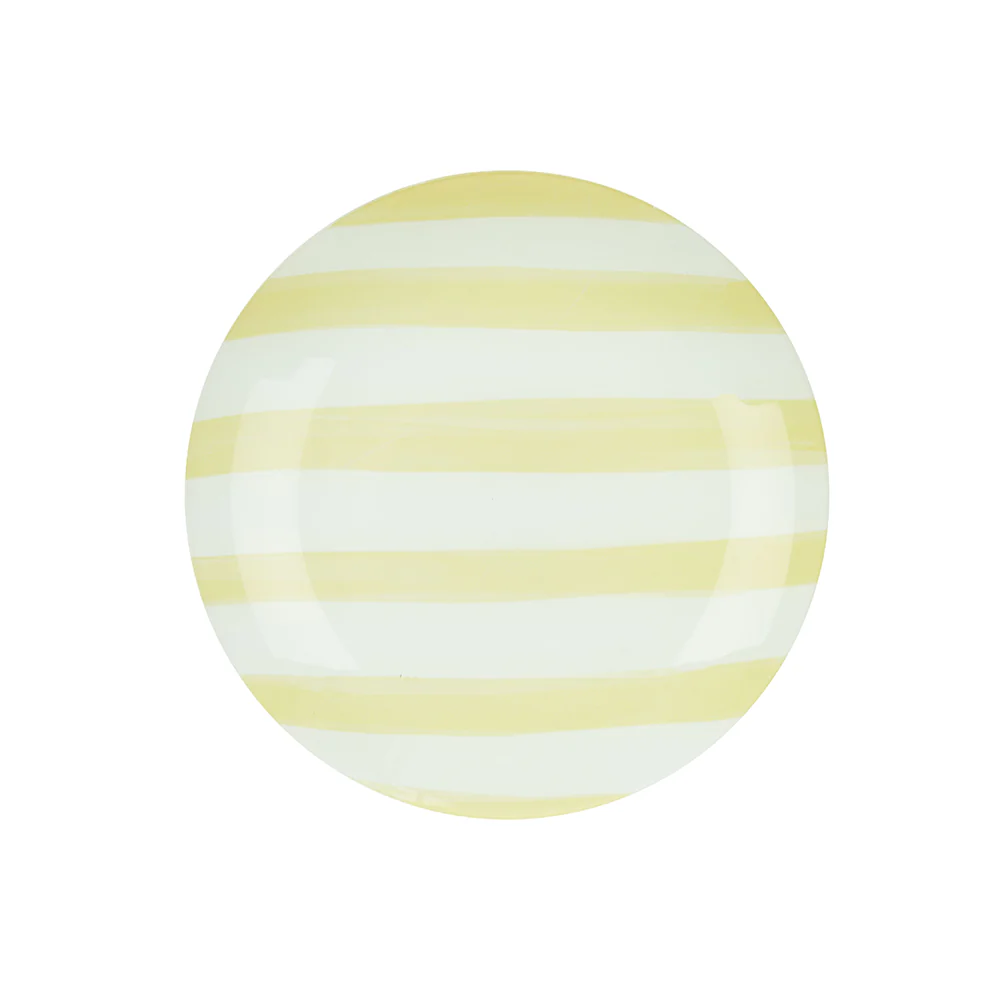 Emporium Small Lulu Glass Plate Yellow Stripe