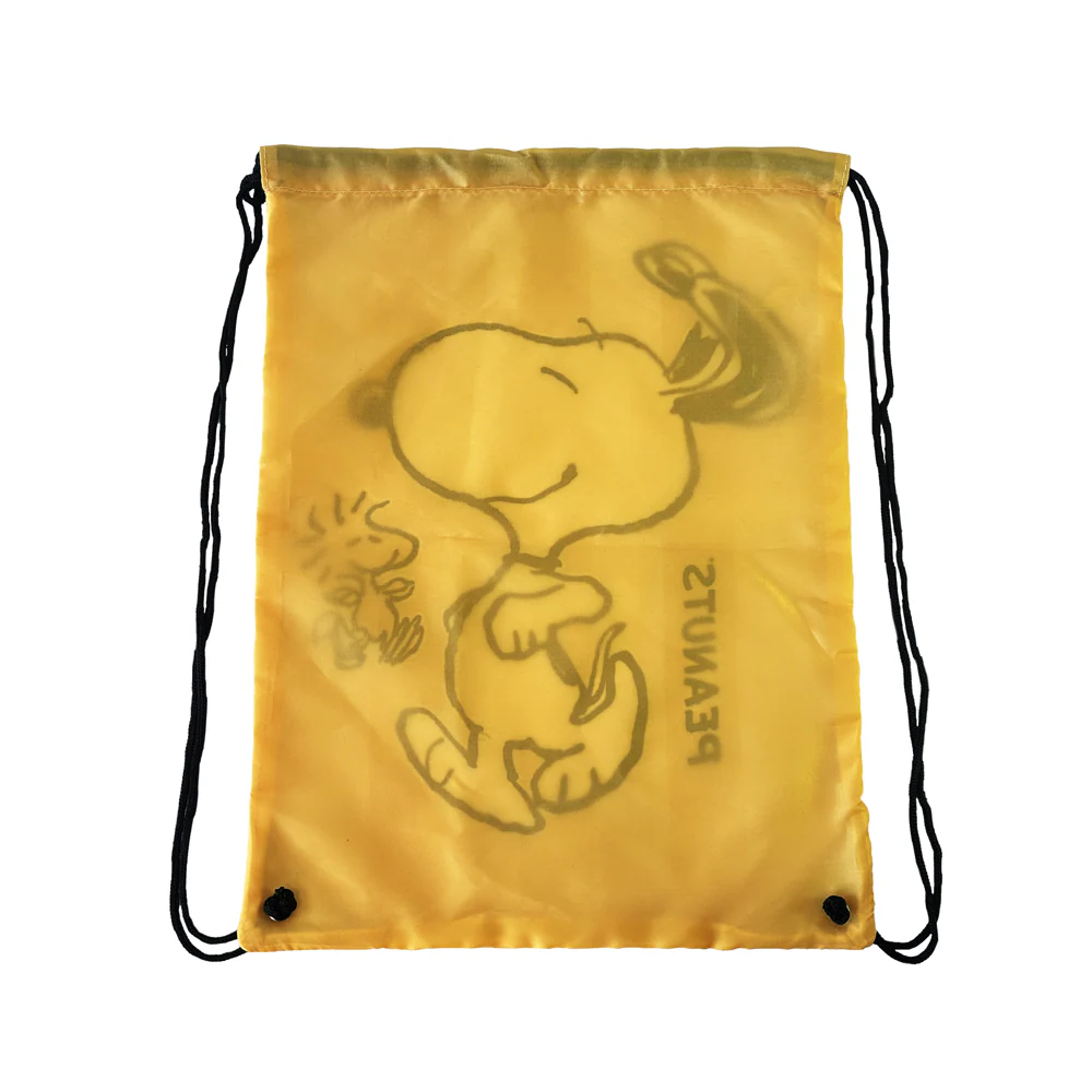Engelite x Peanuts Drawstring Bag Yellow Pink Striped - Image 3