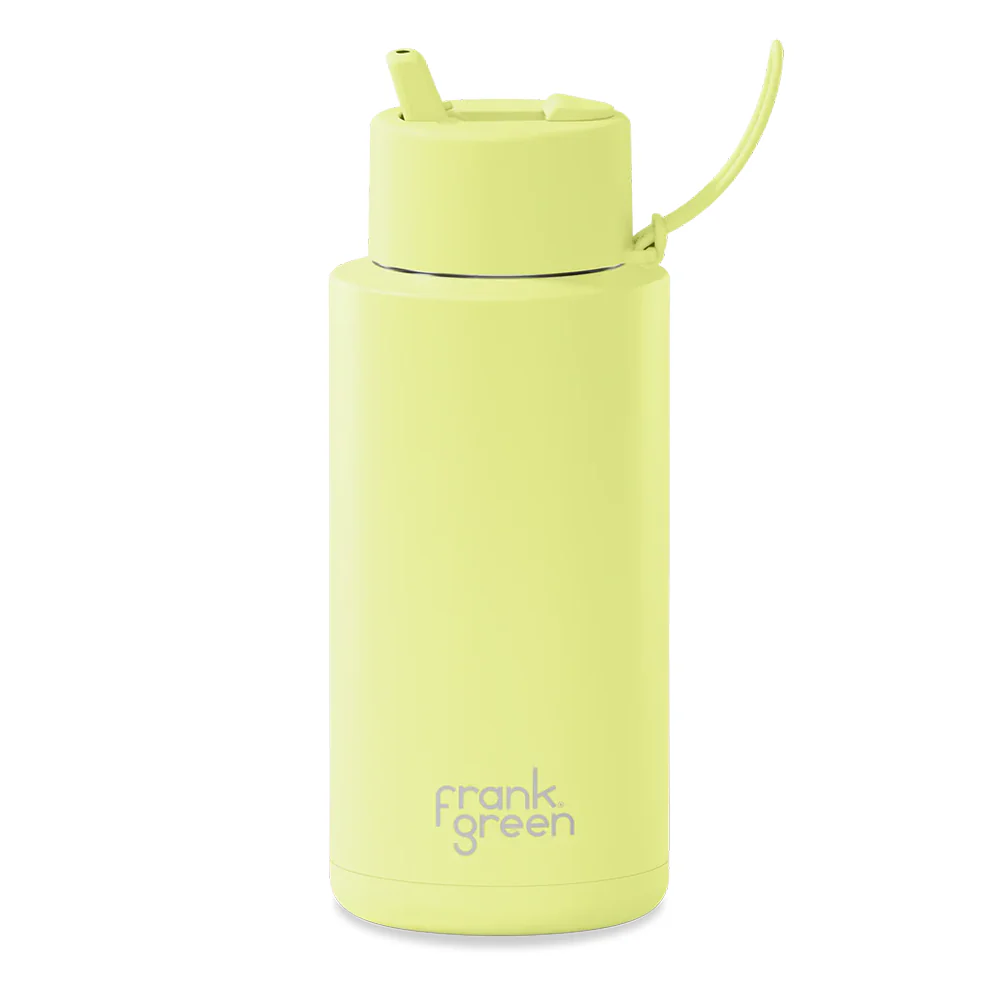 Frank Green Ceramic Reusable Bottle Flip Straw Lid 34oz Limited Edition Star Glow