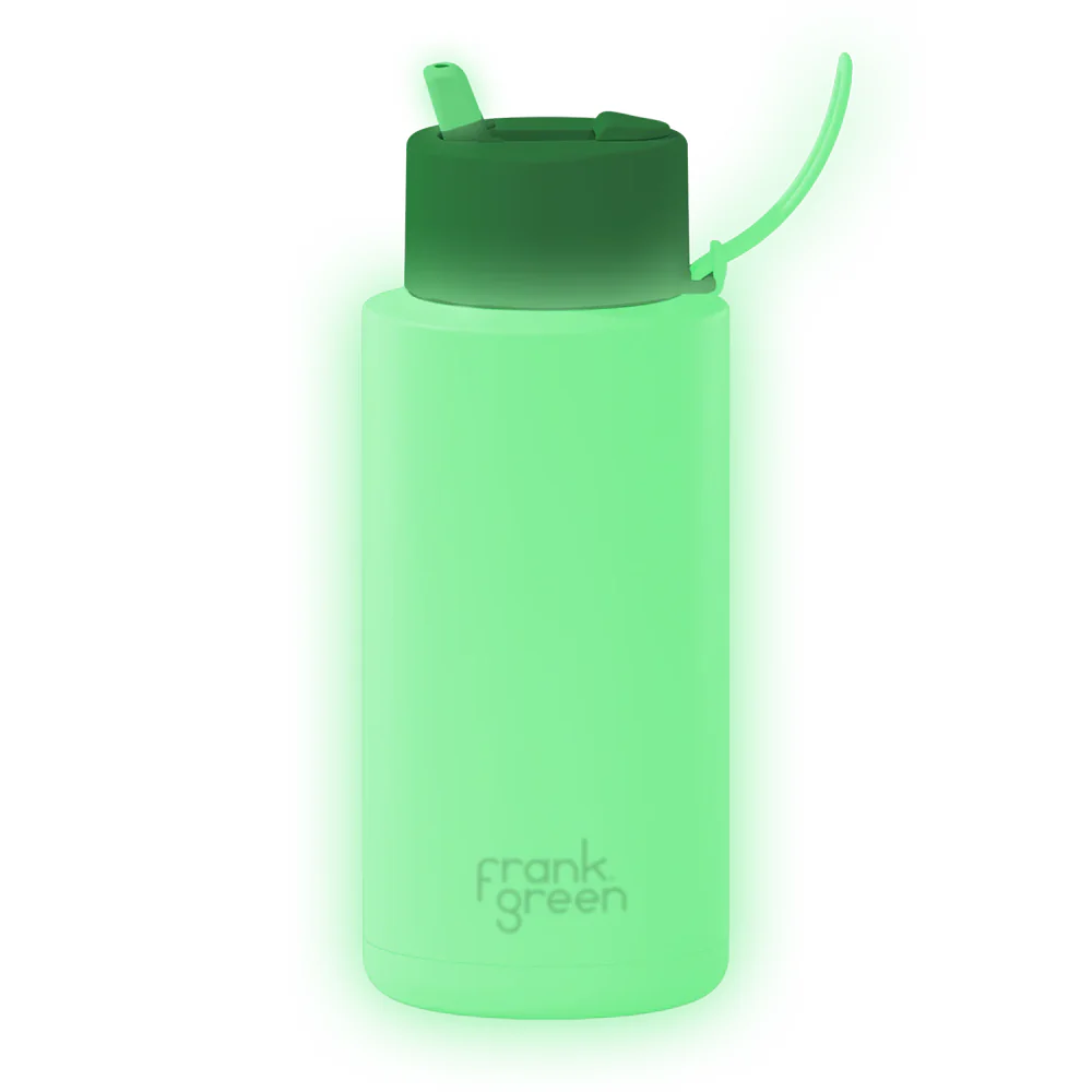 Frank Green Ceramic Reusable Bottle Flip Straw Lid 34oz Limited Edition Star Glow - Image 2