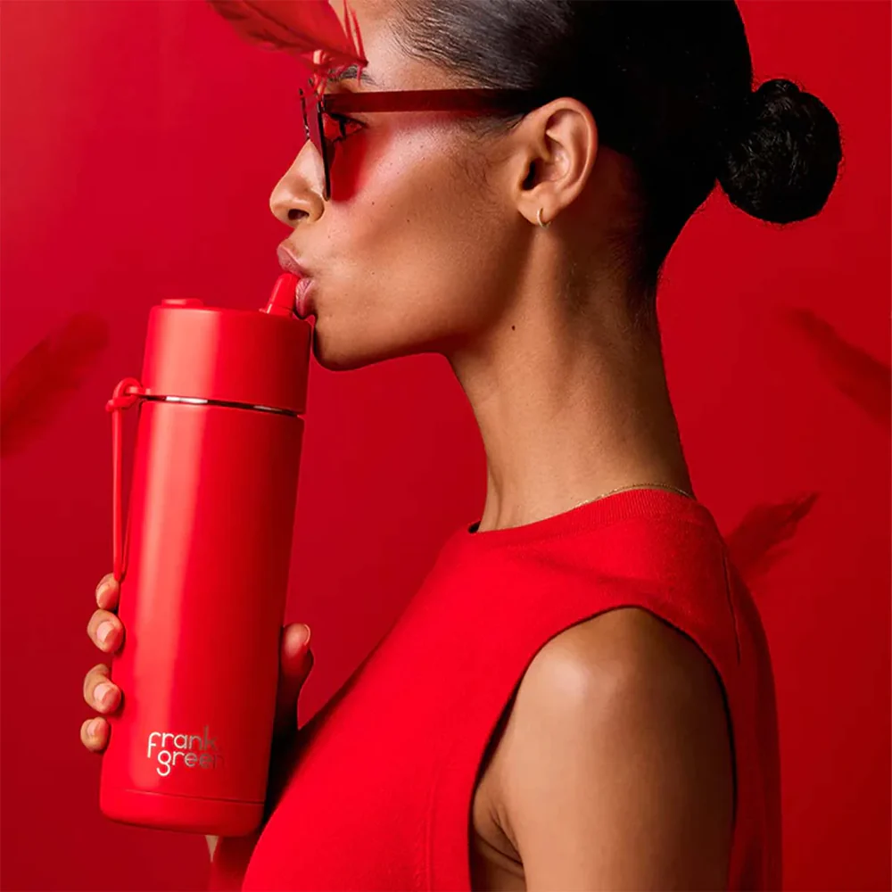Frank Green Reusable Bottle Flip Straw 20oz Atomic Red - Image 2