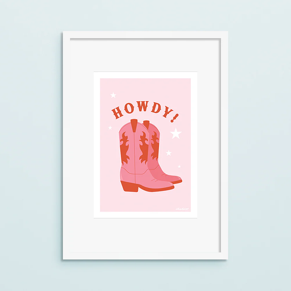 Iko Iko A4 Art Print Cowboy Boot - Image 2