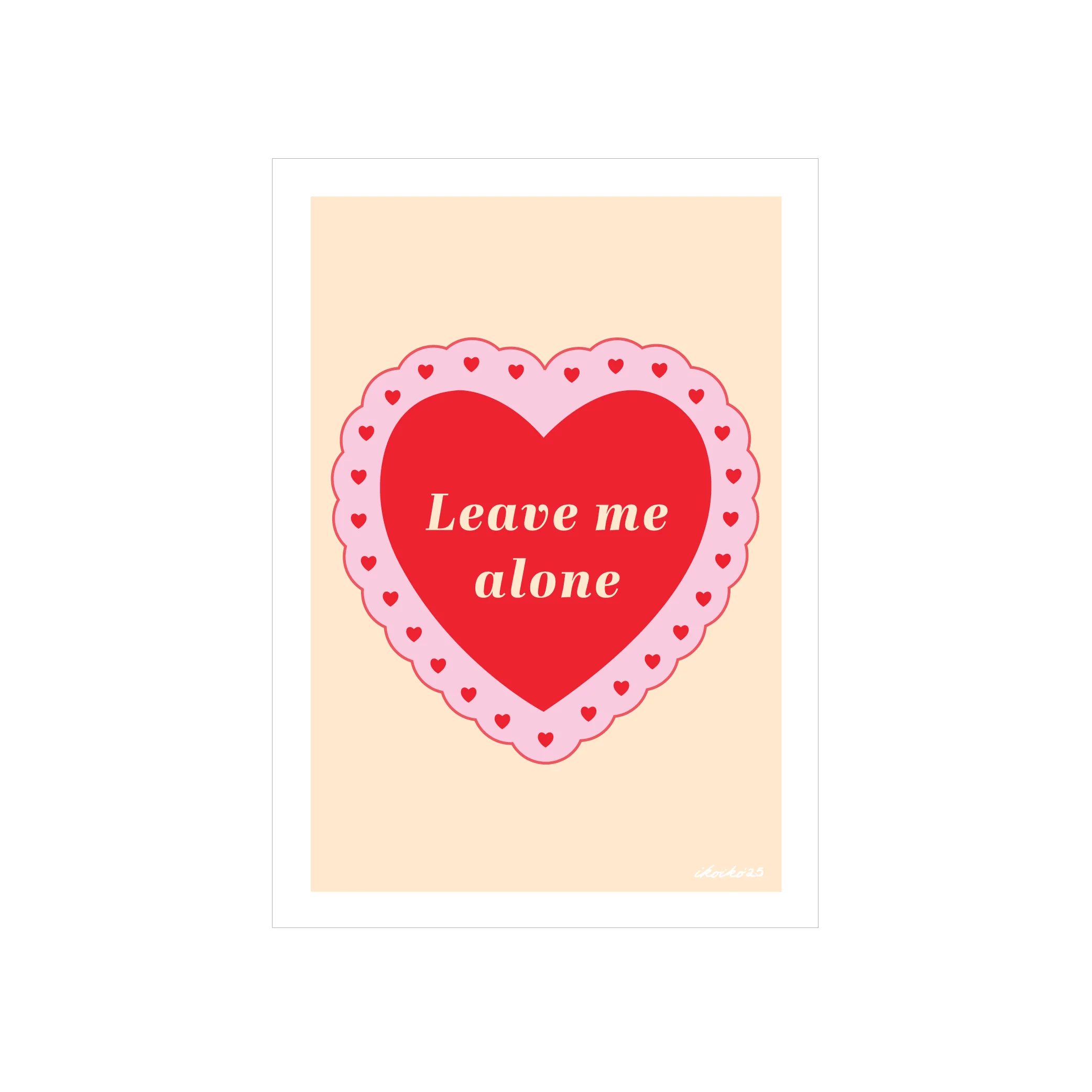 Iko Iko A4 Art Print Doily Heart
