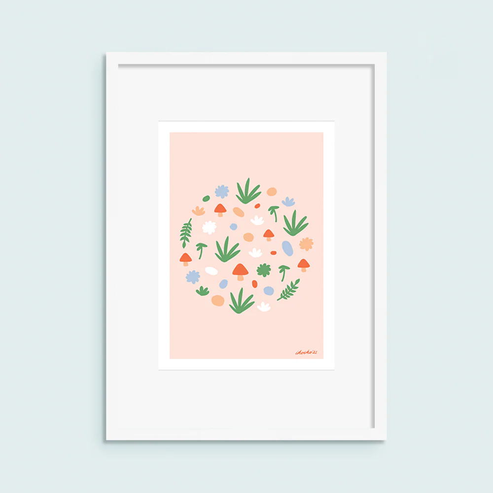 Iko Iko A4 Art Print Mushroom Field - Image 2