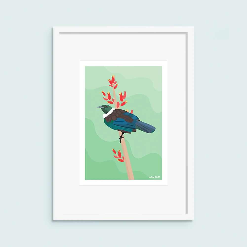 Iko Iko A4 Art Print NZ Birds Tūī - Image 2
