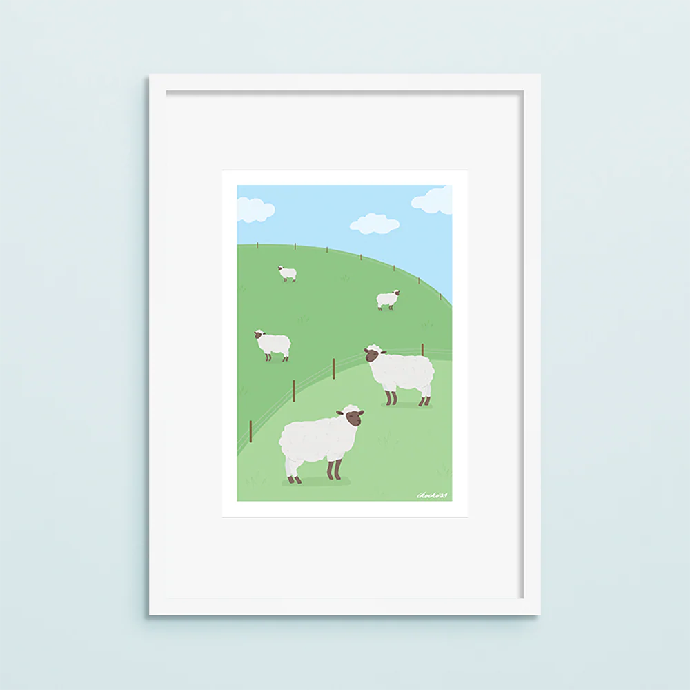 Iko Iko A4 Art Print Sheepy Hills - Image 2