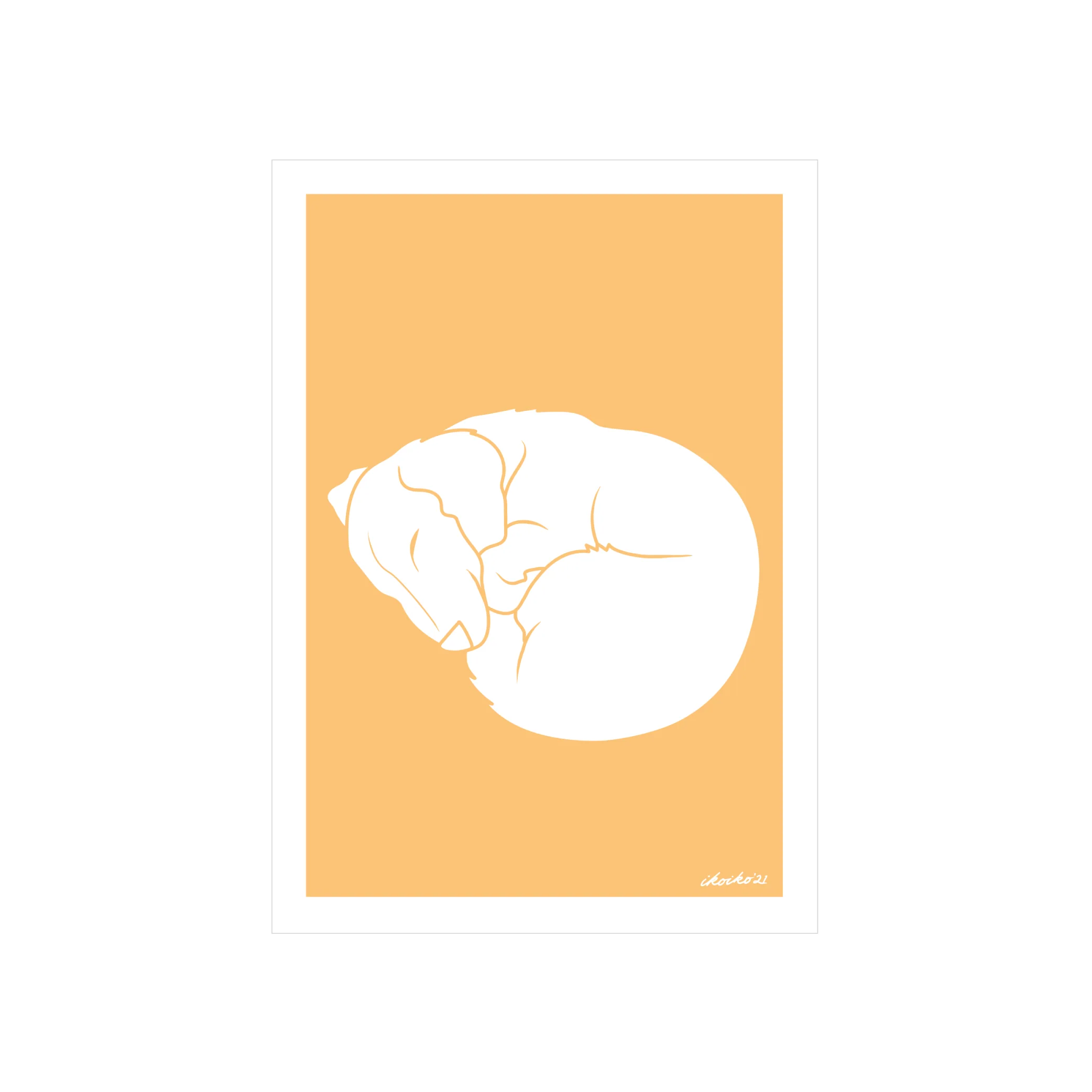 Iko Iko A4 Art Print Talula Dachshund Yellow