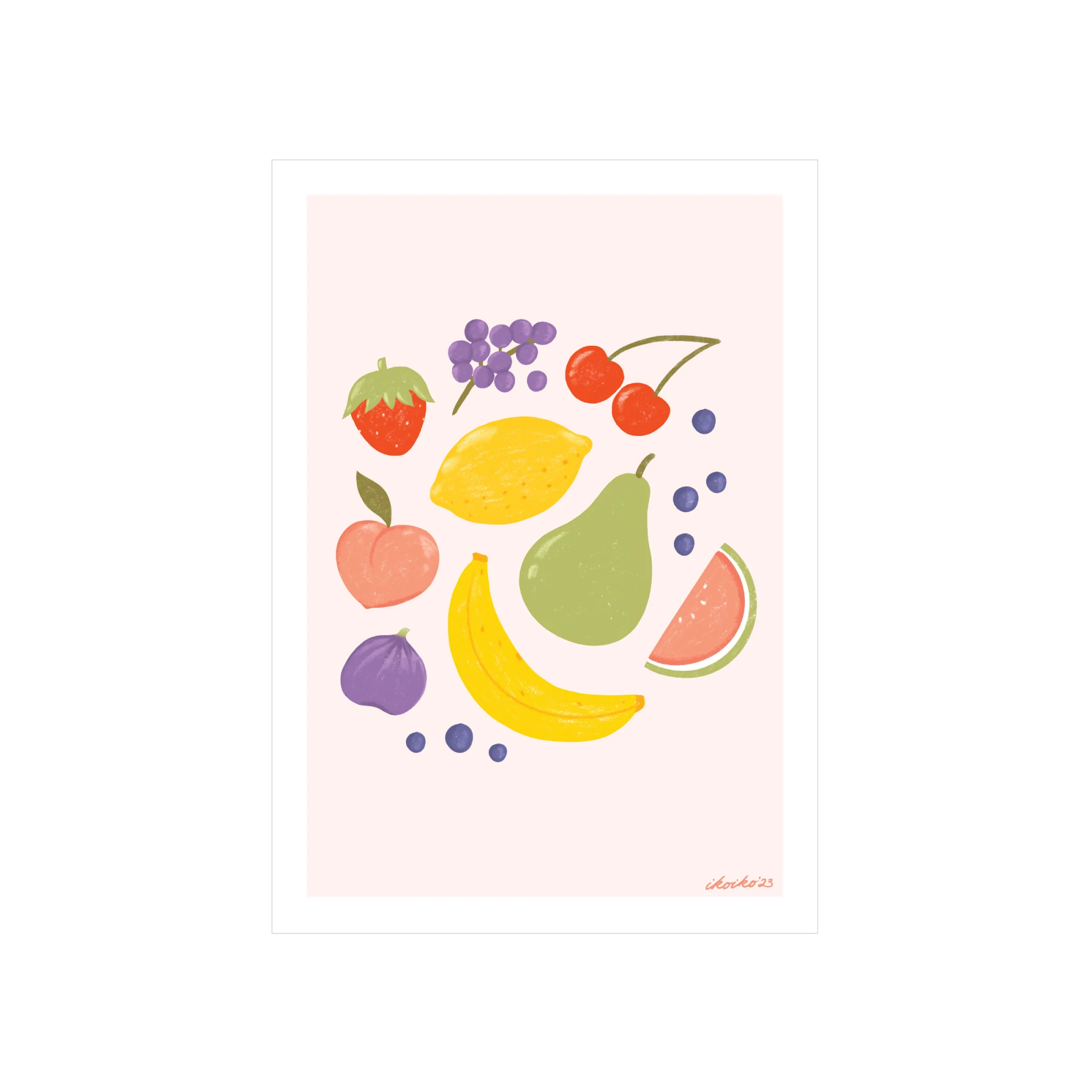 Iko Iko A4 Art Print Textured Tootie Fruitti Pink