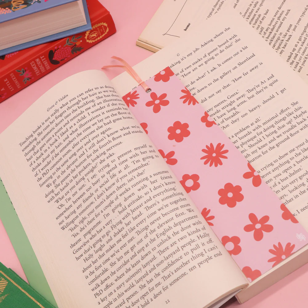 Iko Iko Double Sided Bookmark Flower Power Pink/Red - Image 2