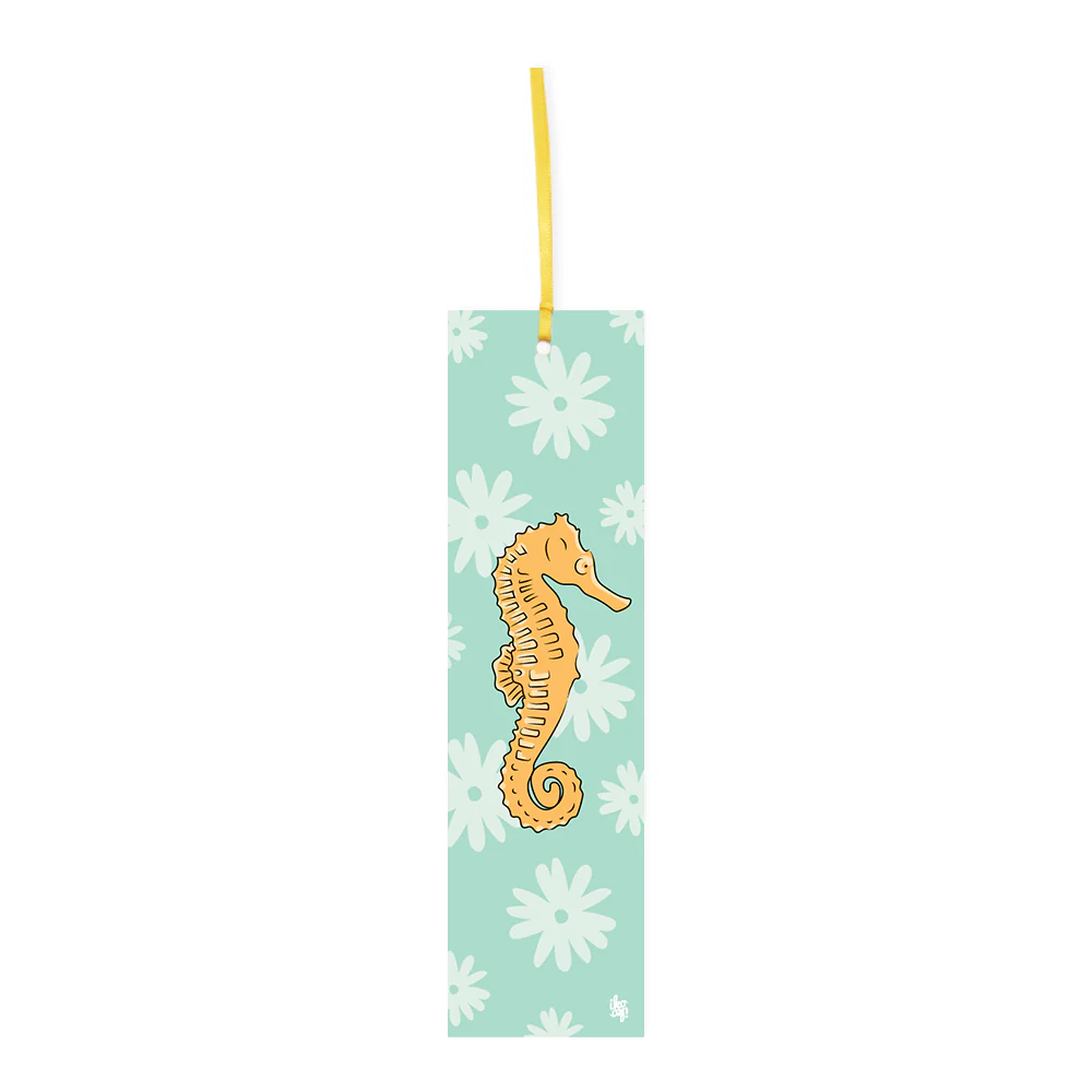 Iko Iko Double Sided Bookmark Seahorse Mint/Pink