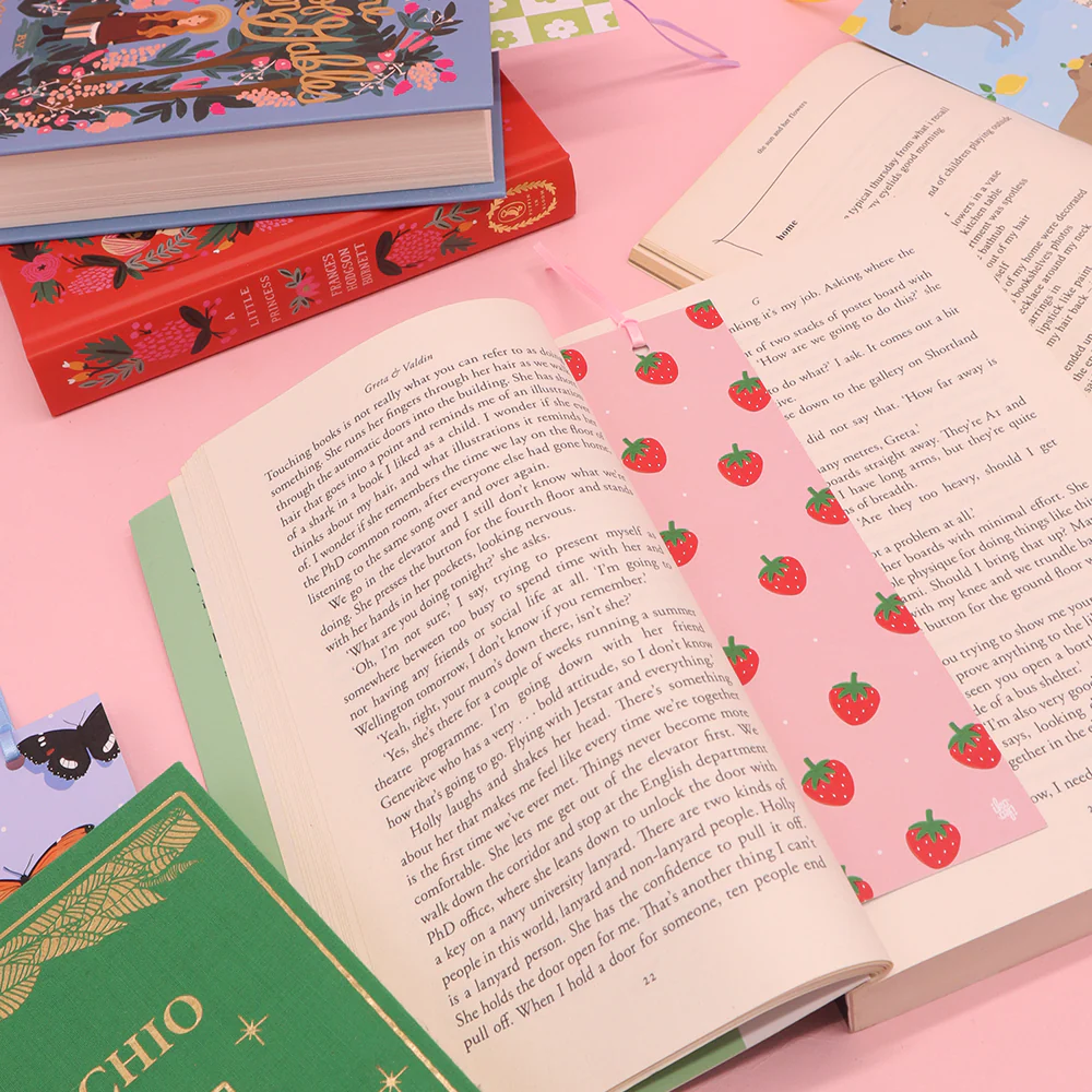 Iko Iko Double Sided Bookmark Strawberries Pink/Blue - Image 2