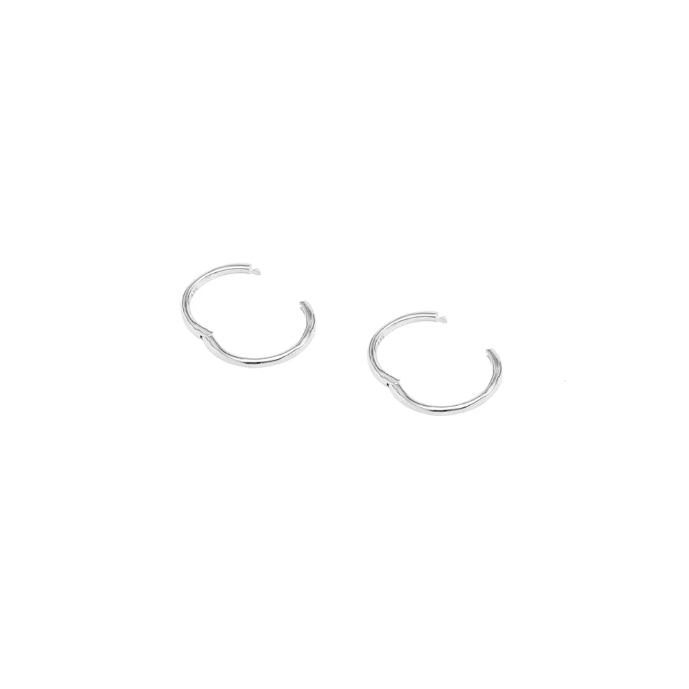 Iko Iko Earrings Hinged Hoop 12mm Silver - Image 2