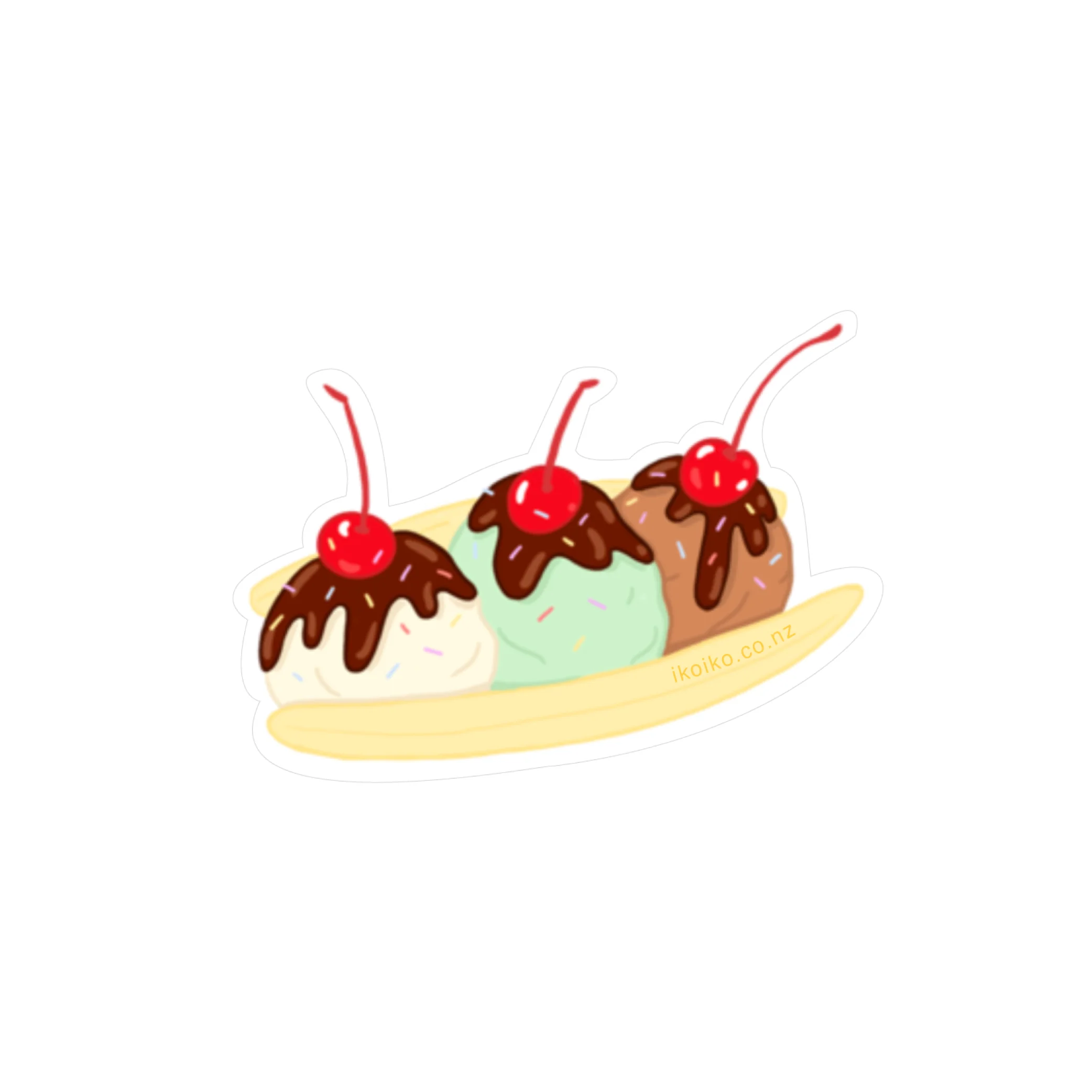 Iko Iko Fun Size Sticker Banana Split Triple Cherry