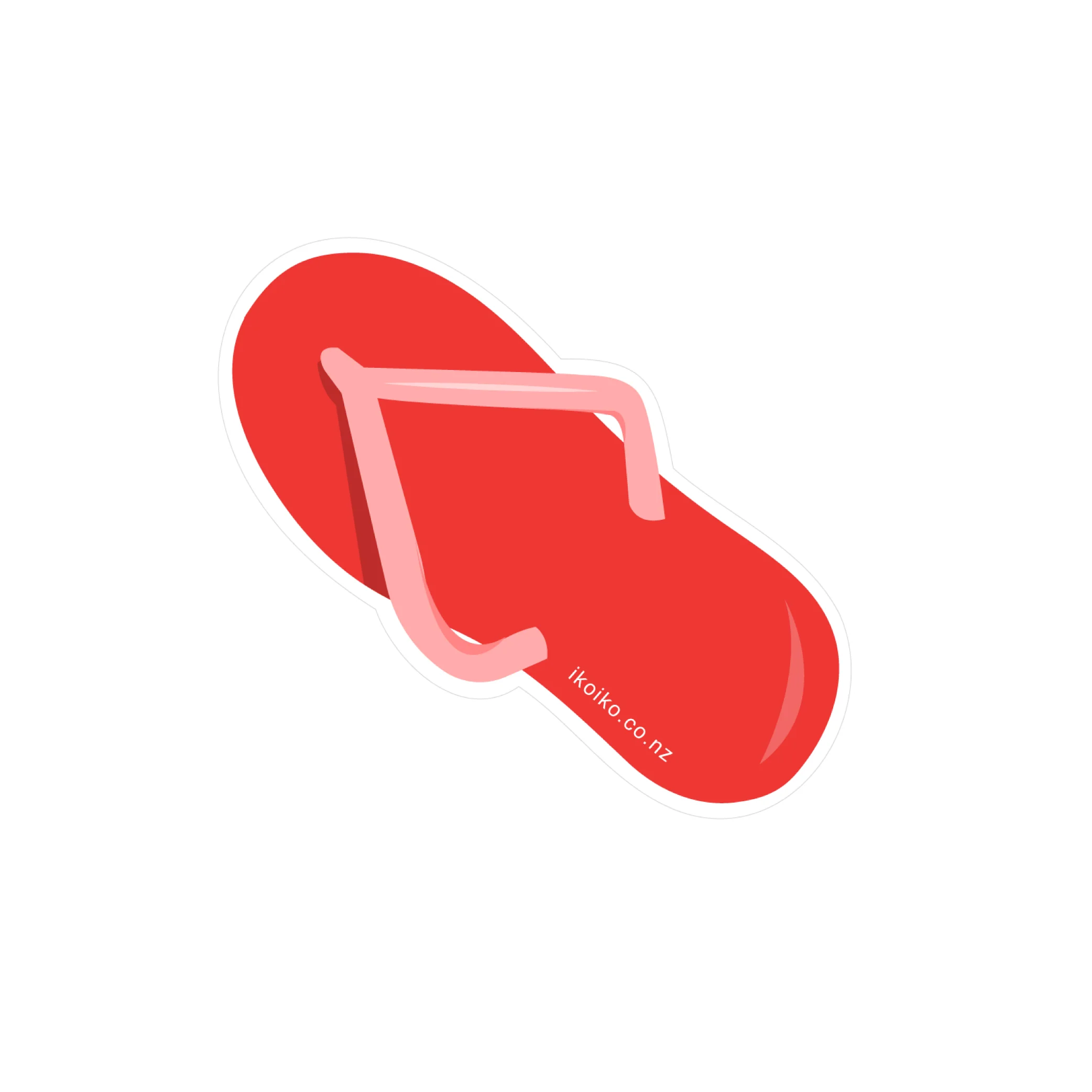 Iko Iko Fun Size Sticker Jandal Red