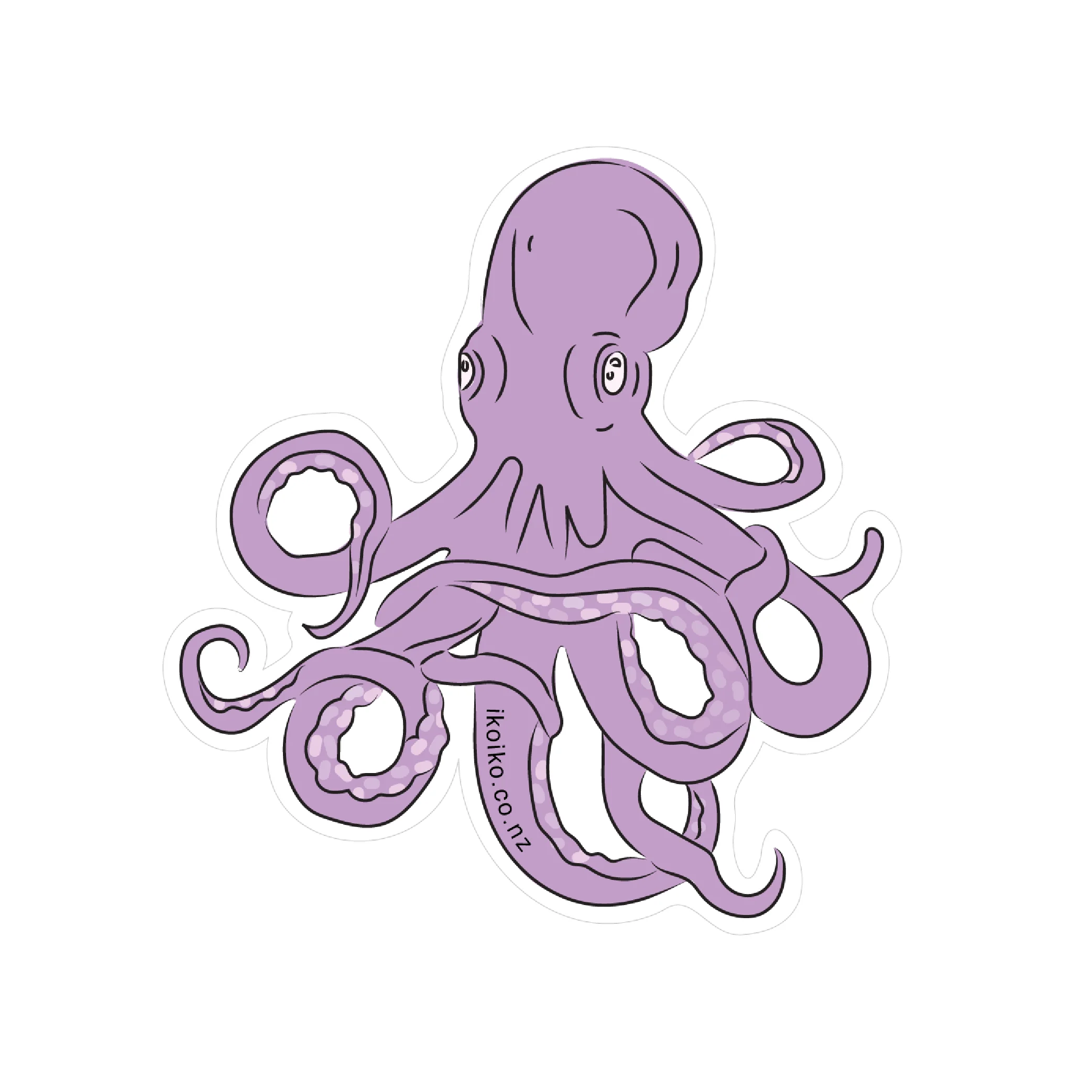 Iko Iko Fun Size Sticker Purple Octopus