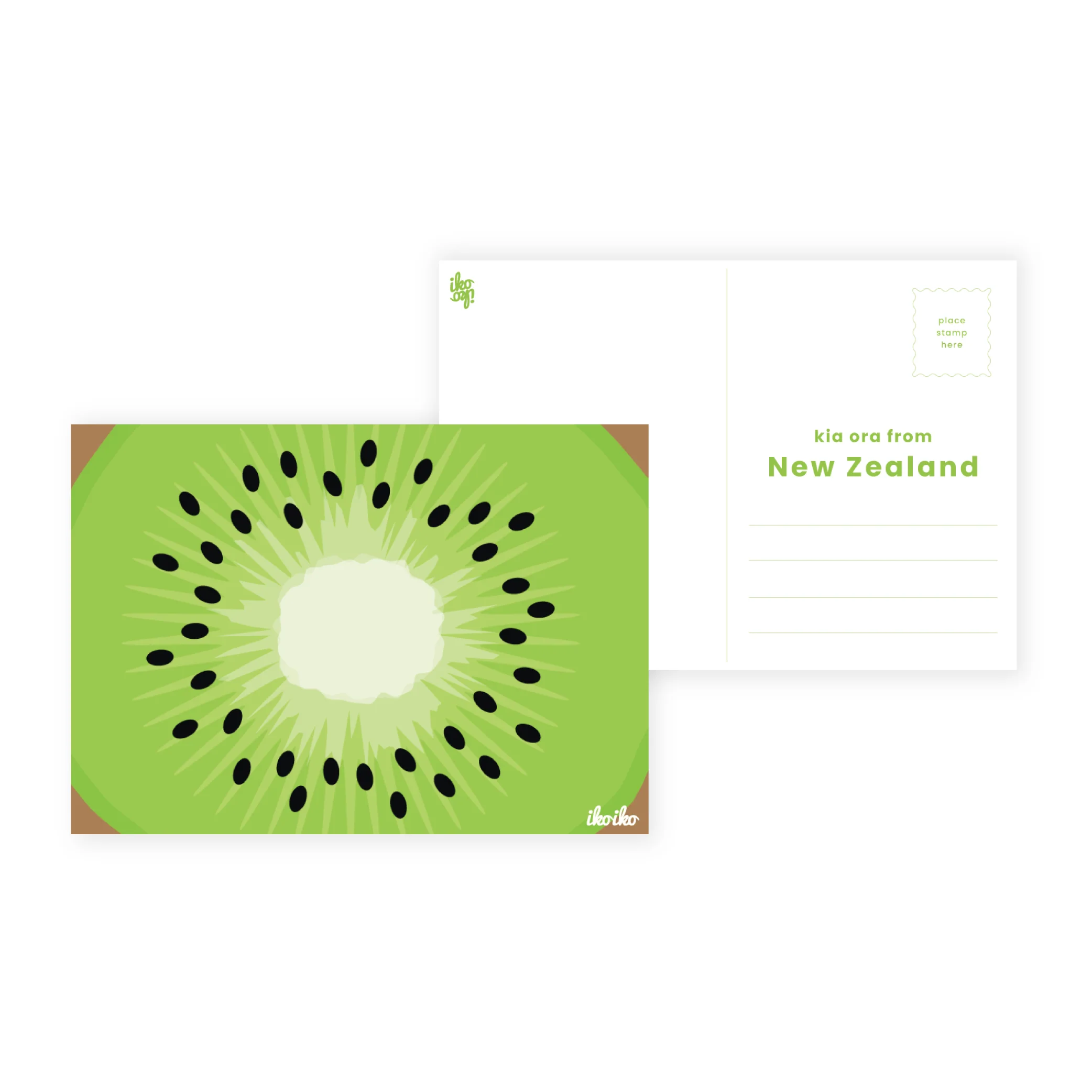 Iko Iko Postcard Kiwiana Close Up Kiwifruit