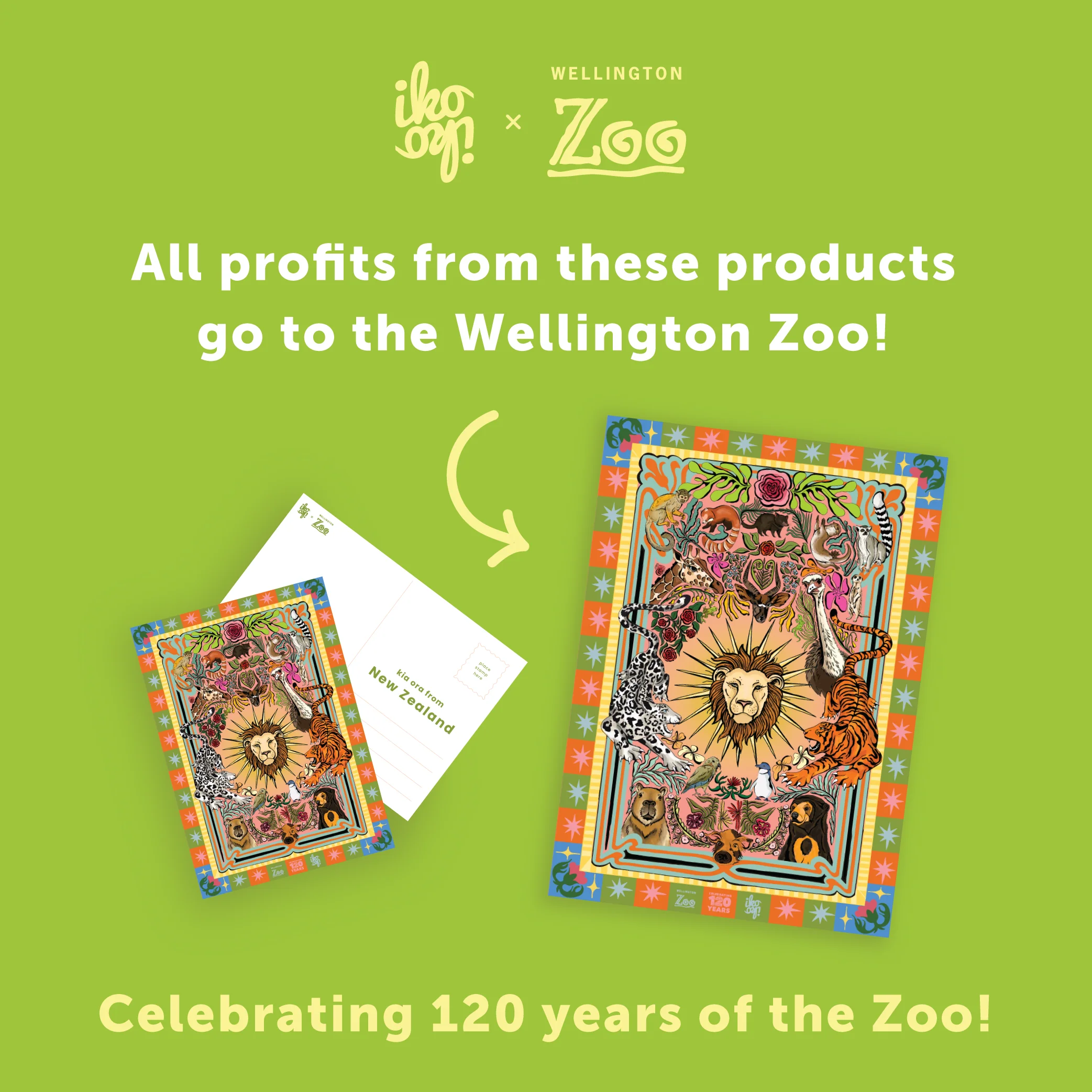 Iko Iko x Wellington Zoo 120 Years Postcard - Image 2