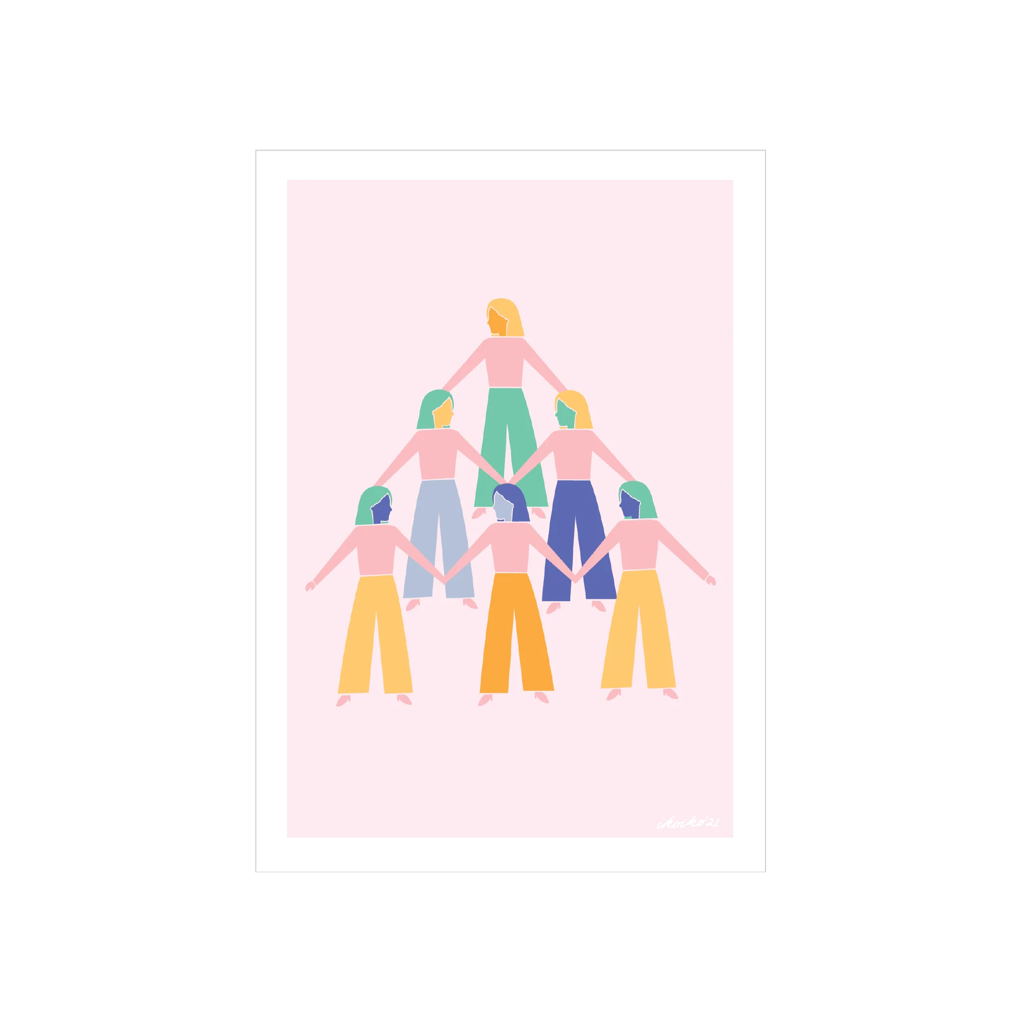 Iko Iko A4 Art Print Hand in Hand