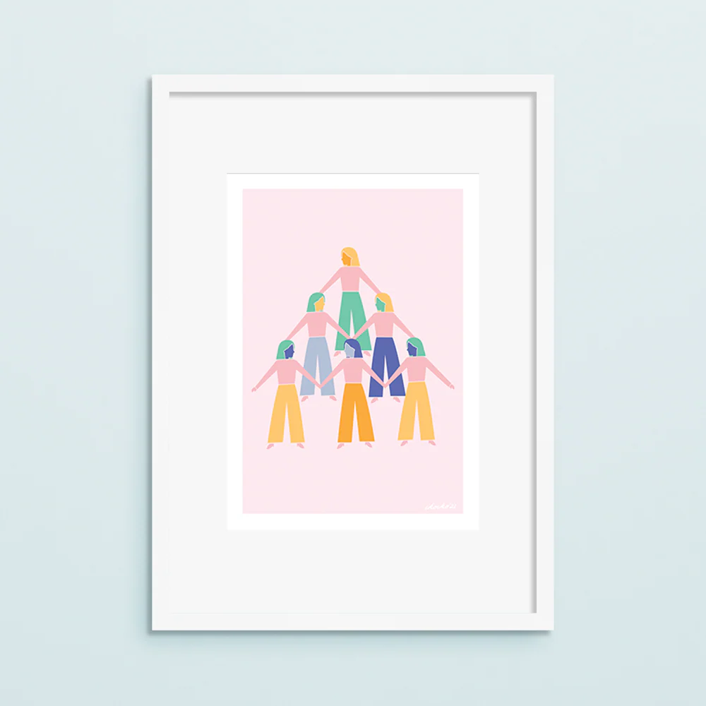 Iko Iko A4 Art Print Hand in Hand - Image 2