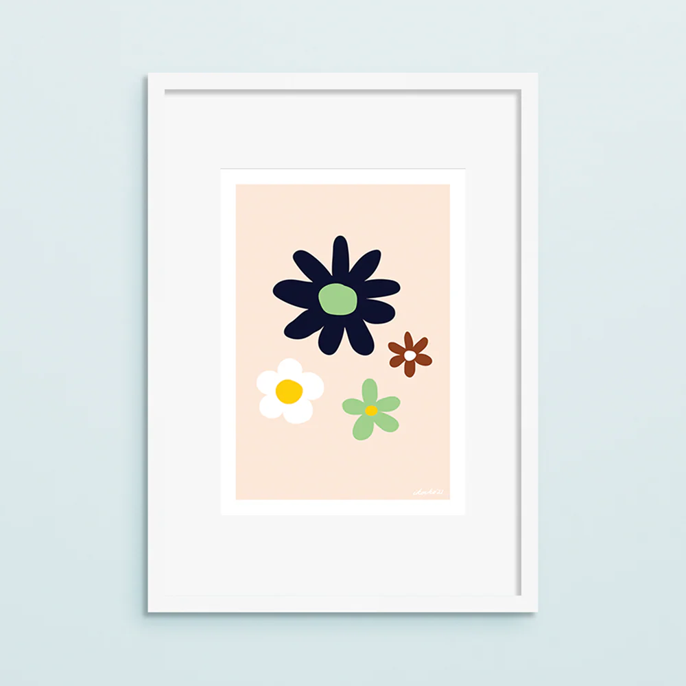 Iko Iko A4 Art Print Solstice Daisies Mint - Image 2