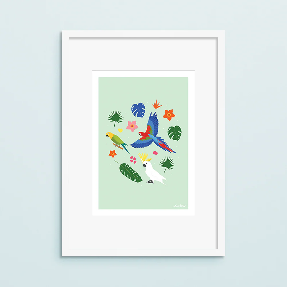 Iko Iko A4 Art Print Tropical Birds - Image 2