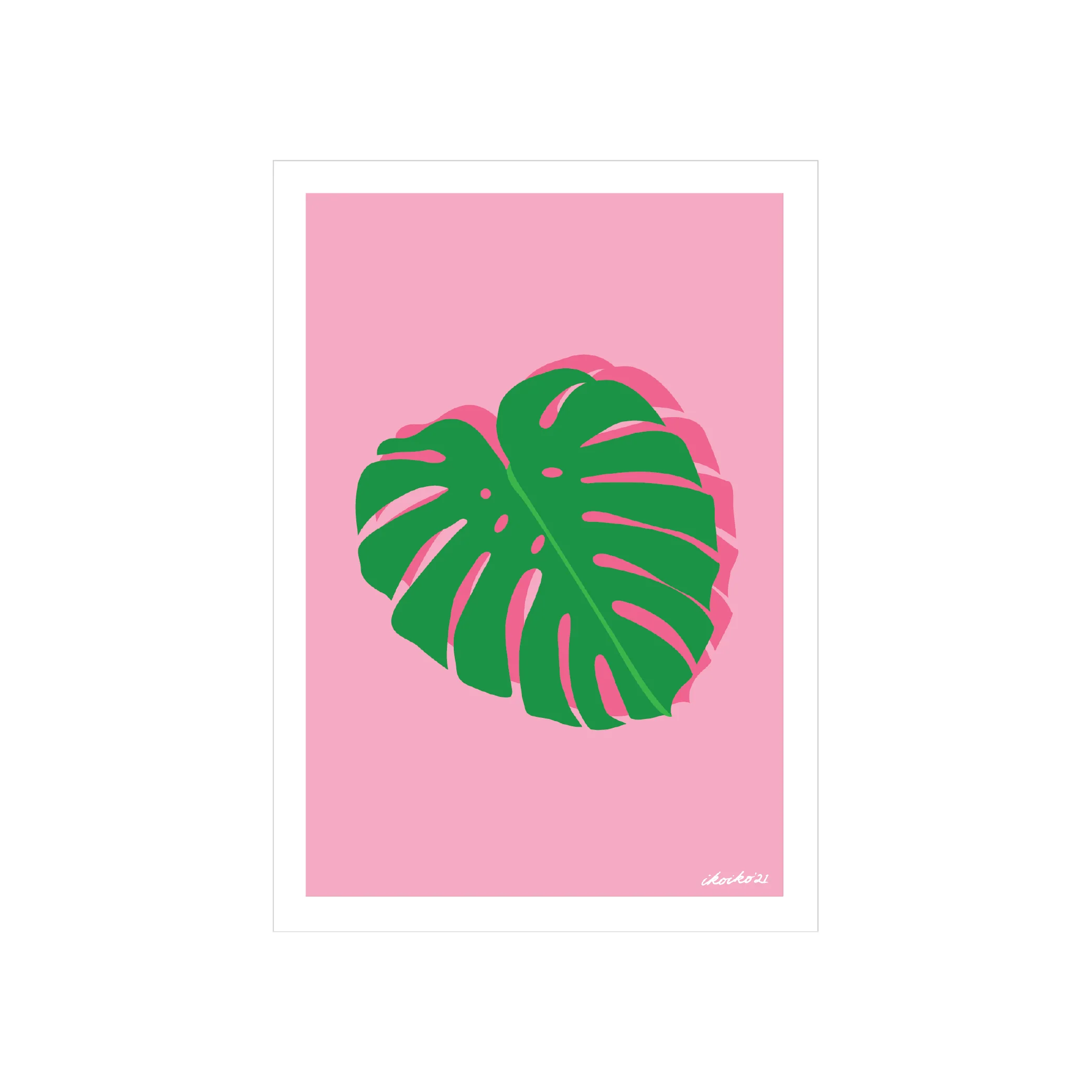 Iko Iko A4 Art Print Tropical Monstera Leaf