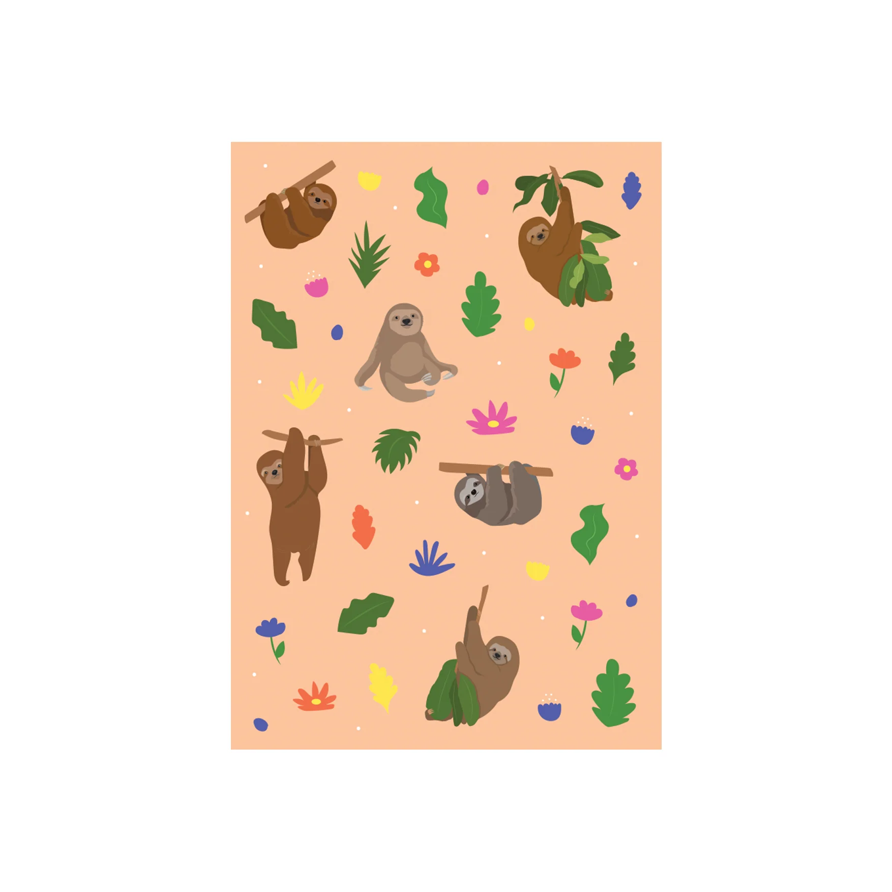 Iko Iko Animal Pattern Card Sloths