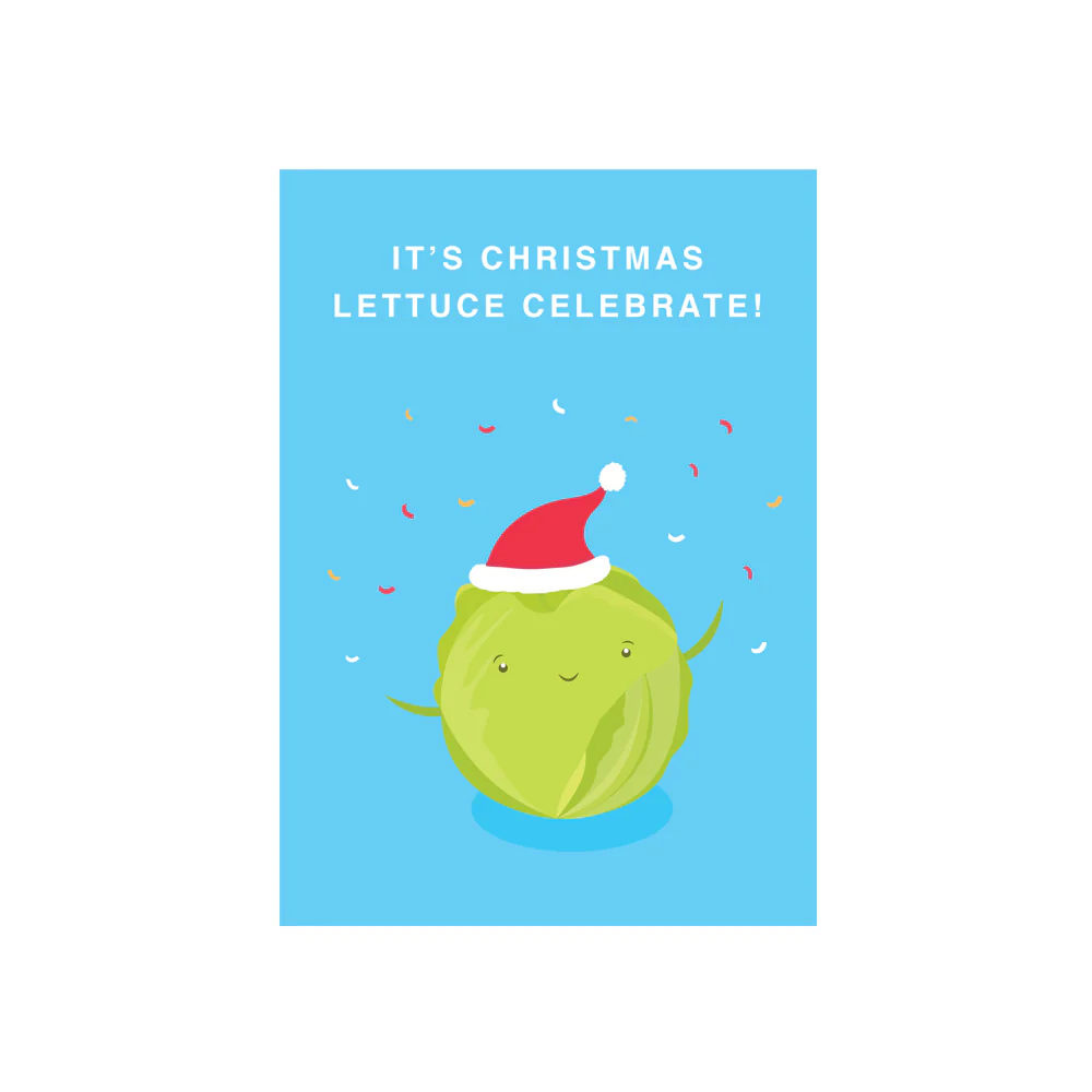 Iko Iko Christmas Card Cutie Food Pun Lettuce