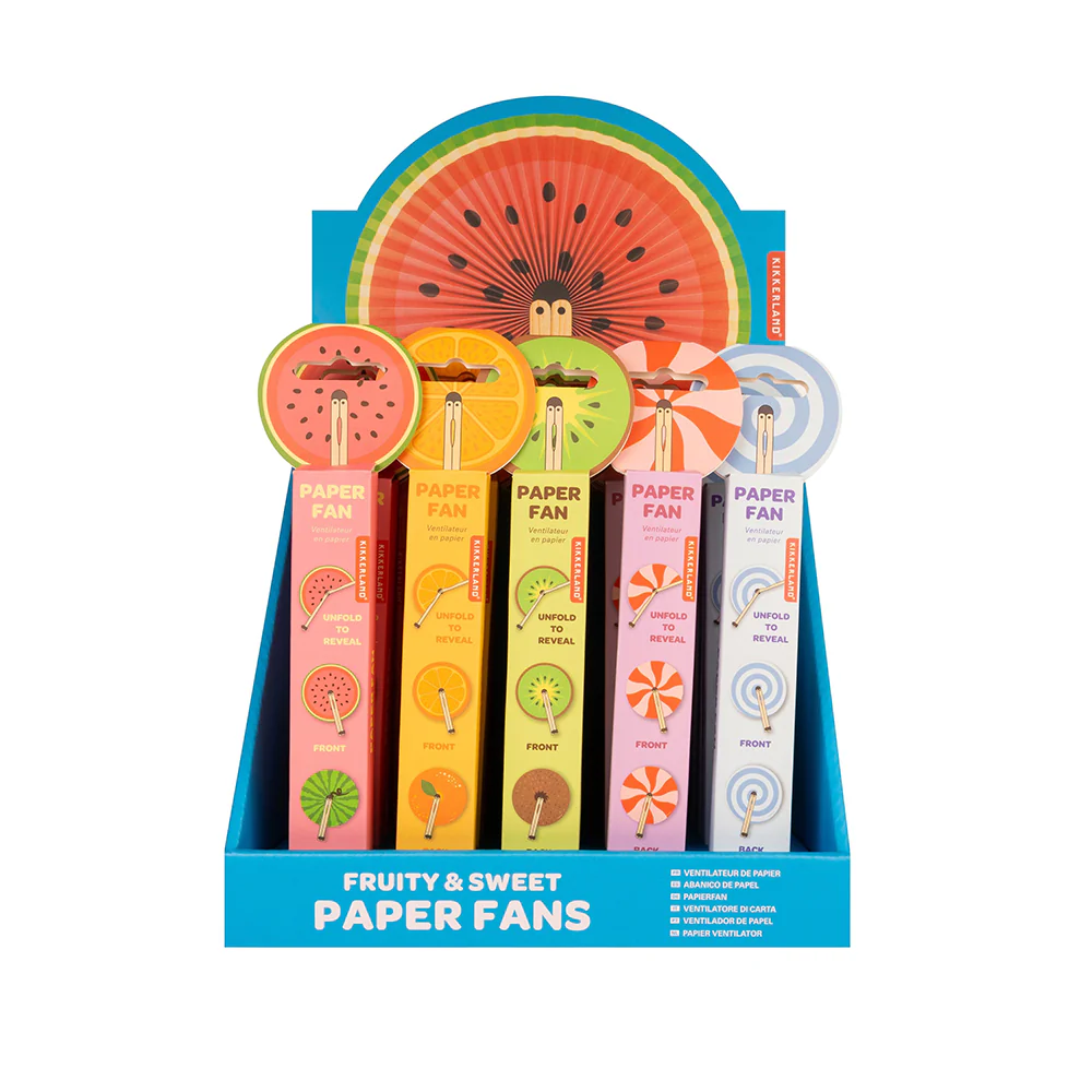 Kikkerland Fruity & Sweet Paper Fans Assorted - Image 6