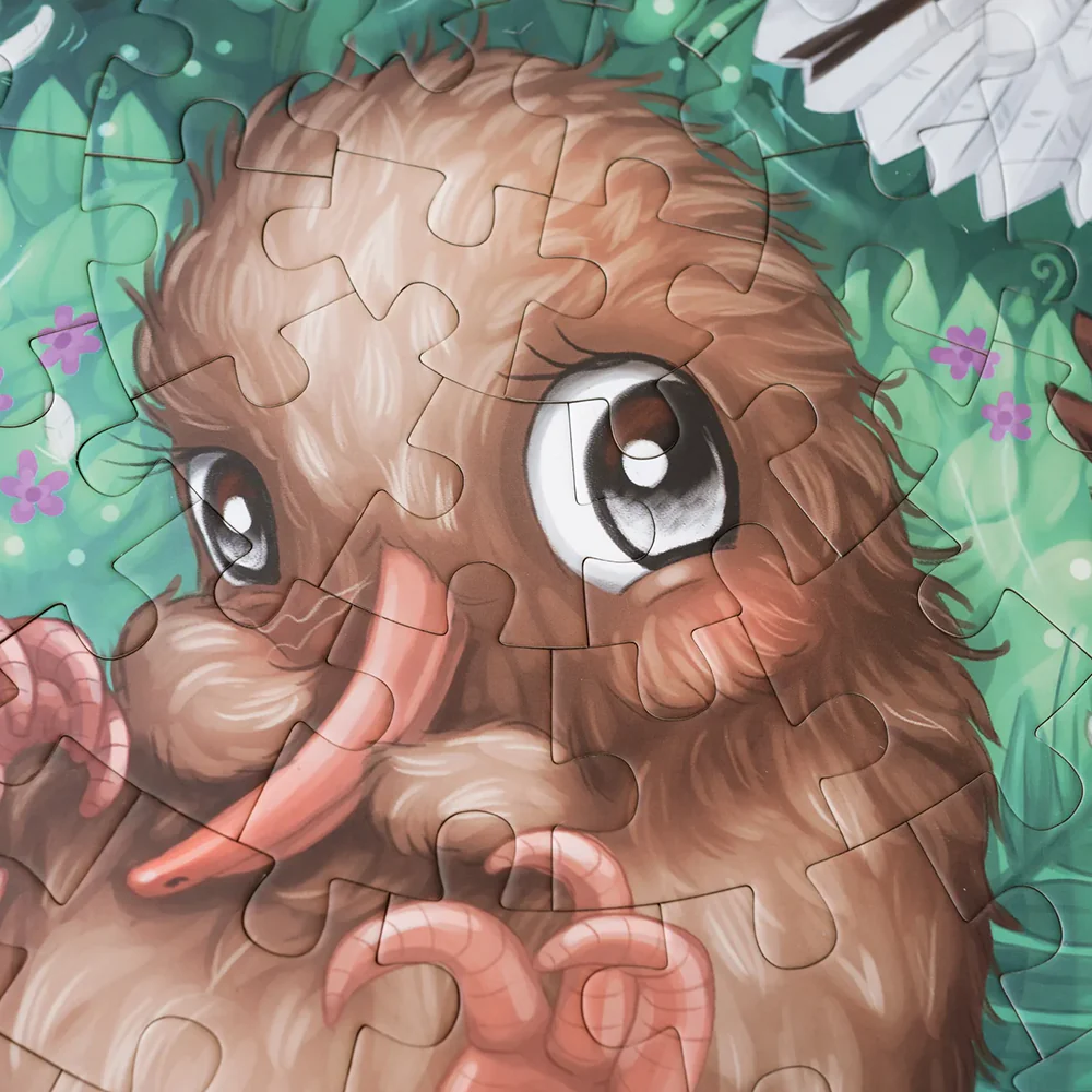 Kuwi the Kiwi Fantail Flutter Round 100 Piece Puzzle - Image 3